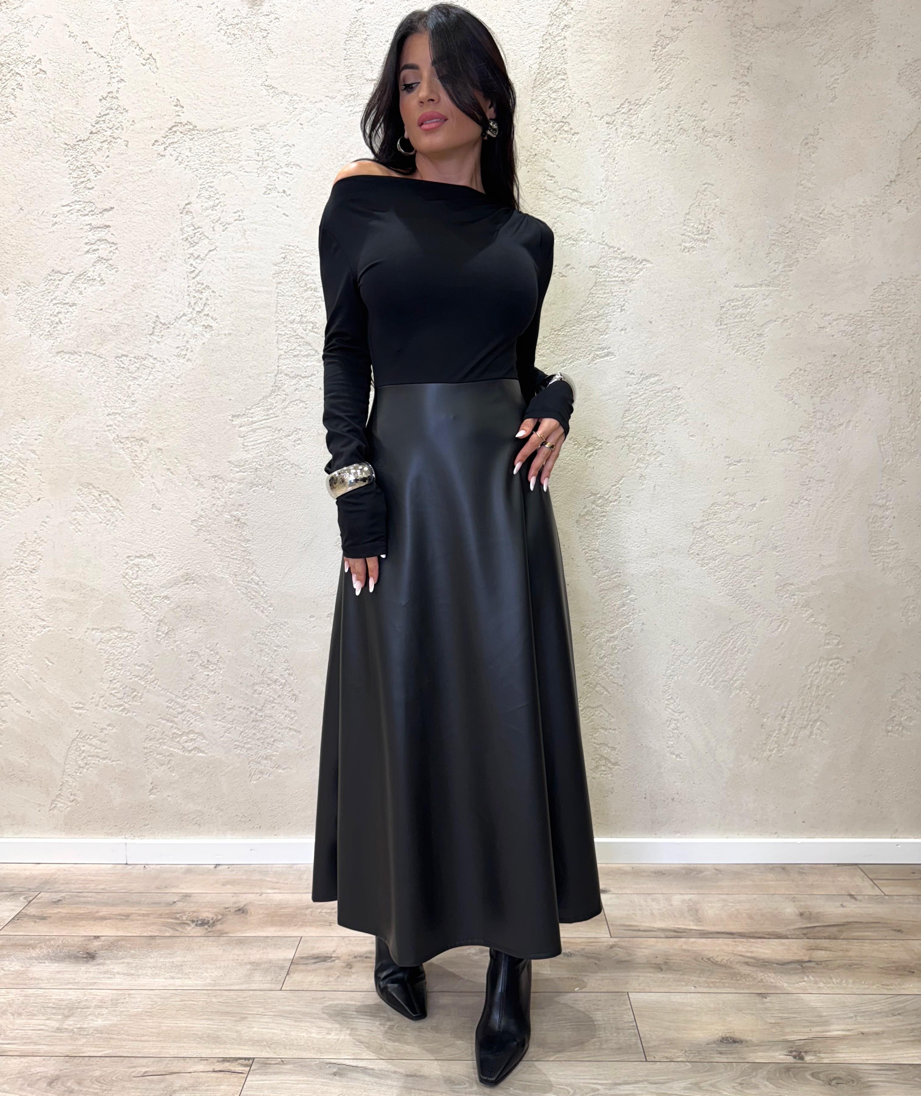 abito lugo doppio tessuto AFRQKGJ NERO IMPERIAL