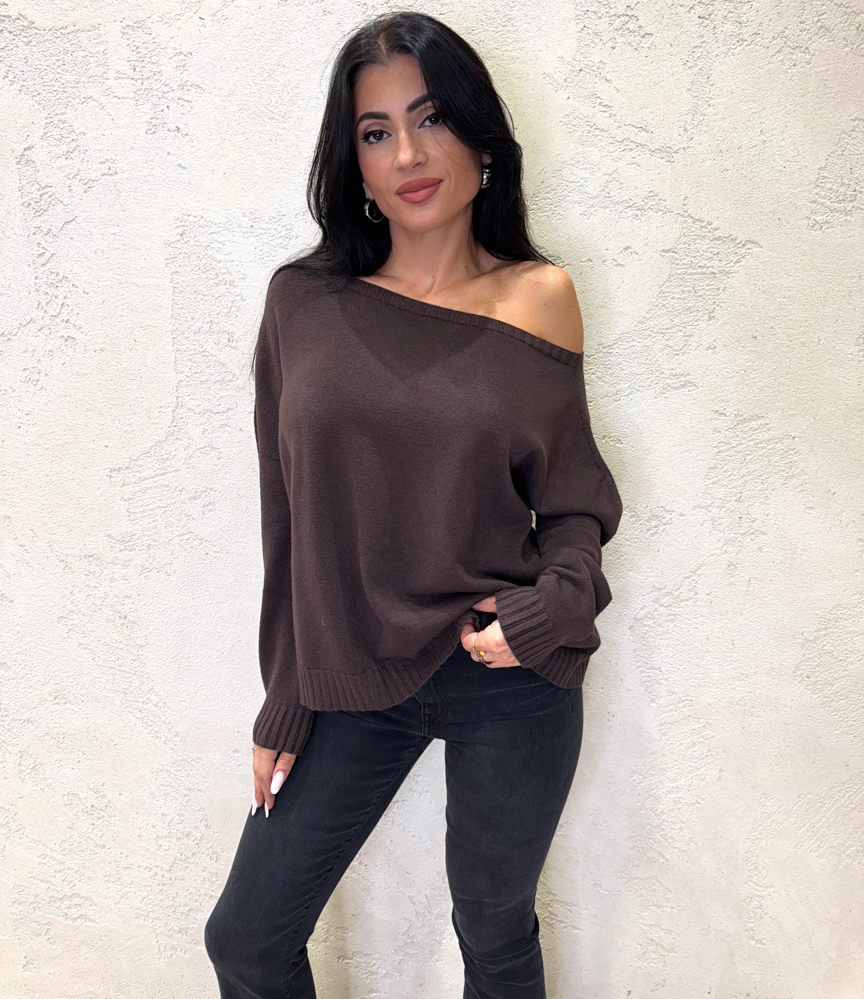 pull basico scollo a barchetta IT883NEW MORO TENSIONE IN