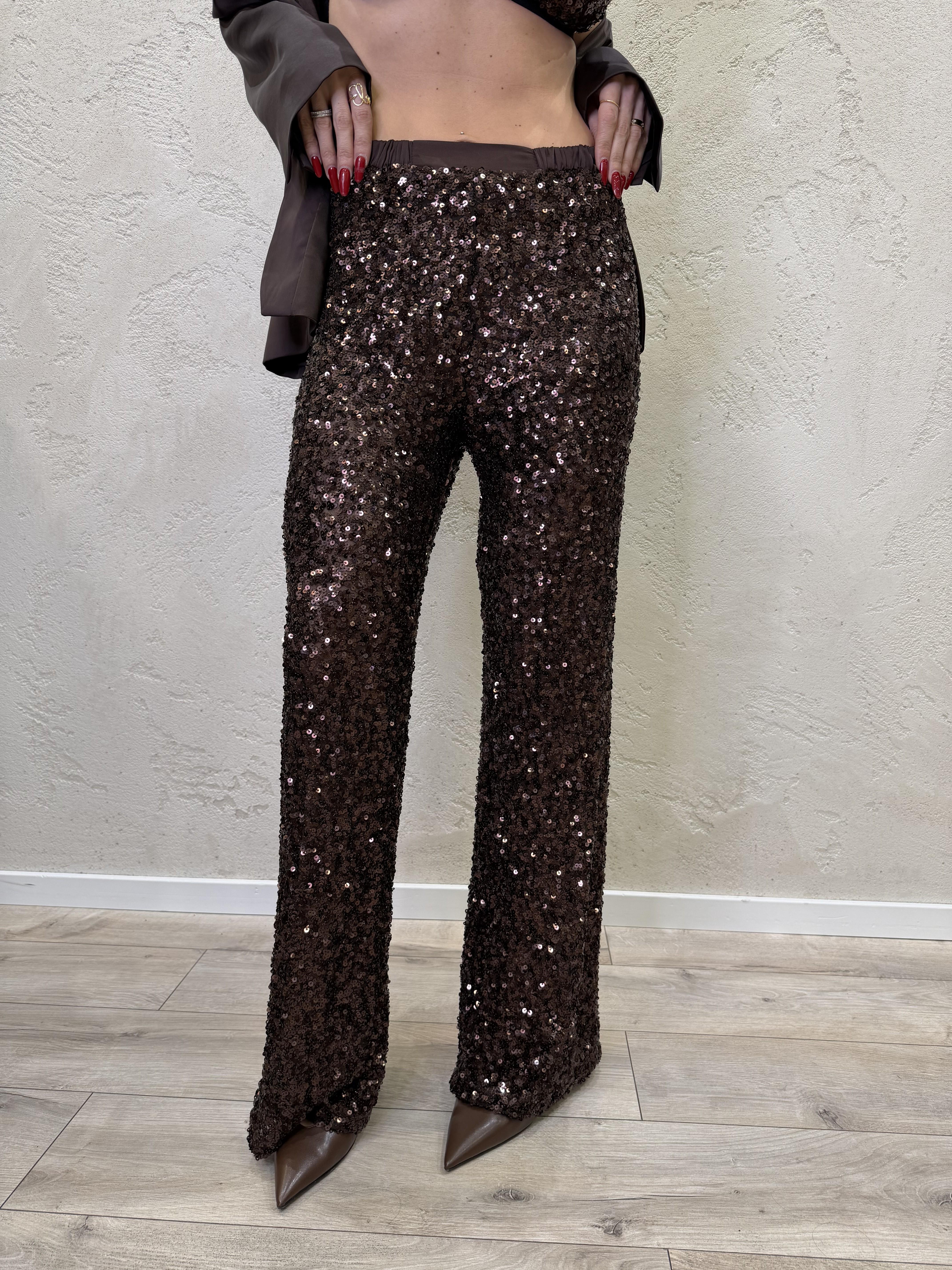 pantalone in pailettes P7D9KYE MORO IMPERIAL