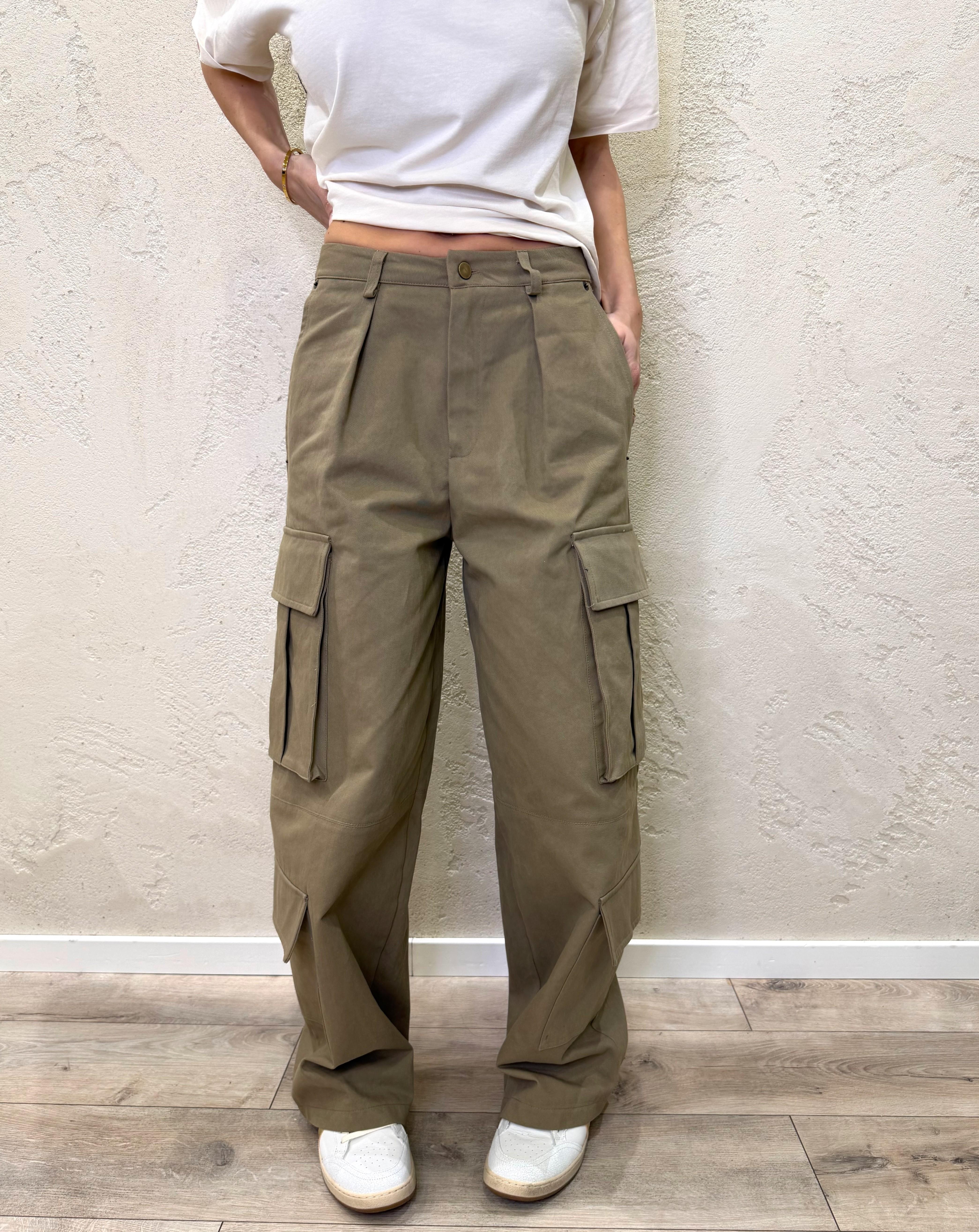 pantaloni cargo a gamba larga IP602 DESERT TAUPE TENSIONE IN