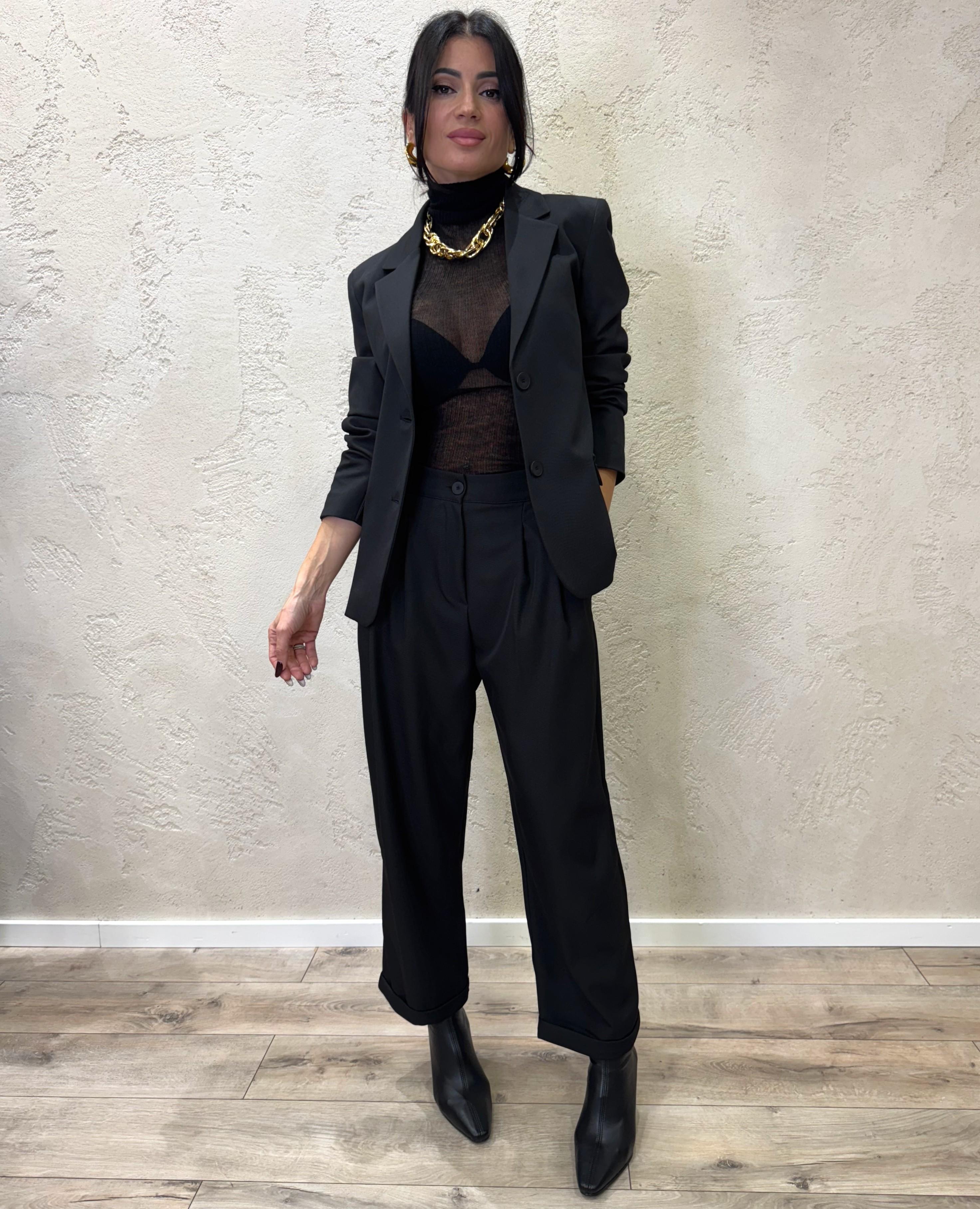 blazer basico con doppio bottone TF1519 NERO VICOLO