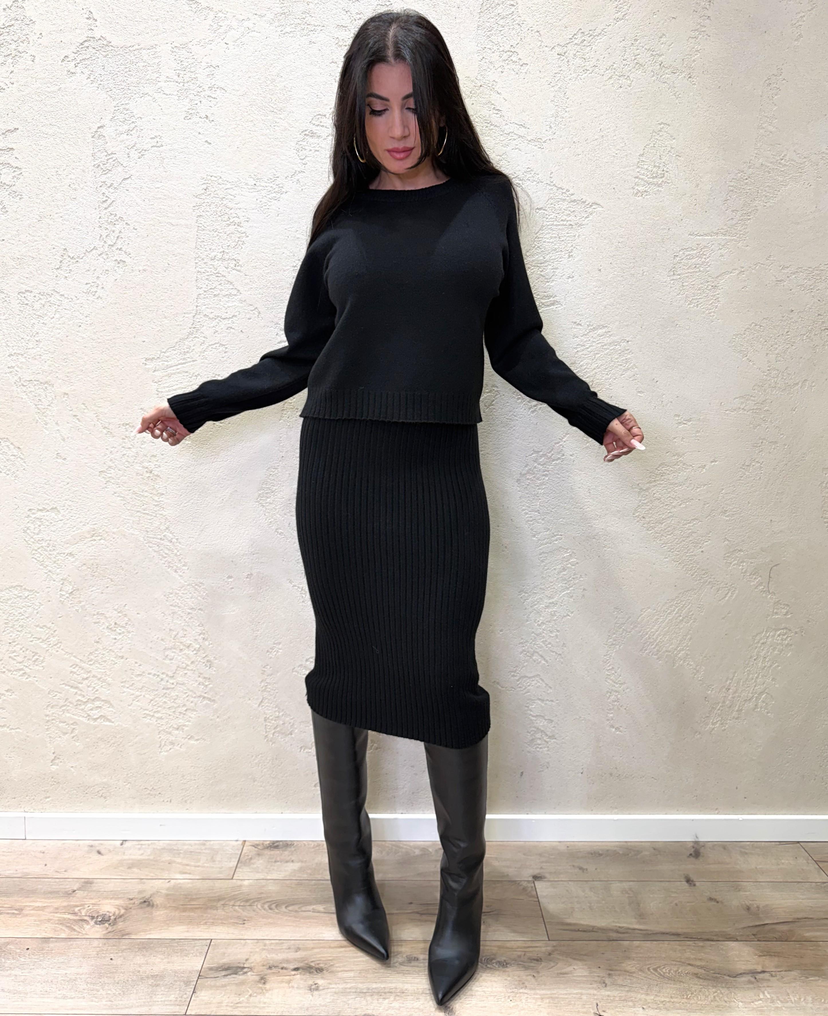 set coordinato abito e pull 1035910360 NERO SUSY MIX