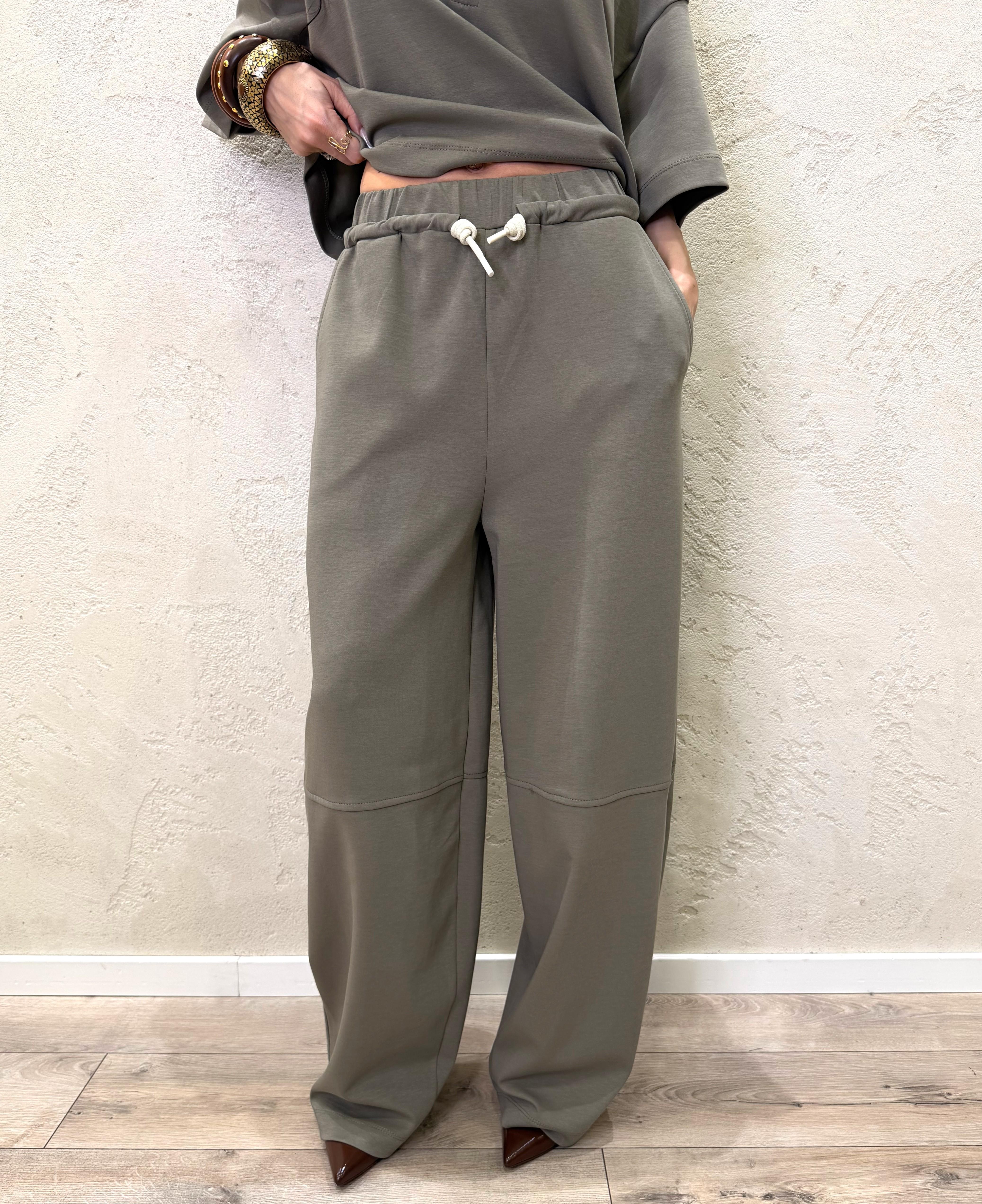 pantaloni in scuba leggera TAB1342 MILITARE VICOLO