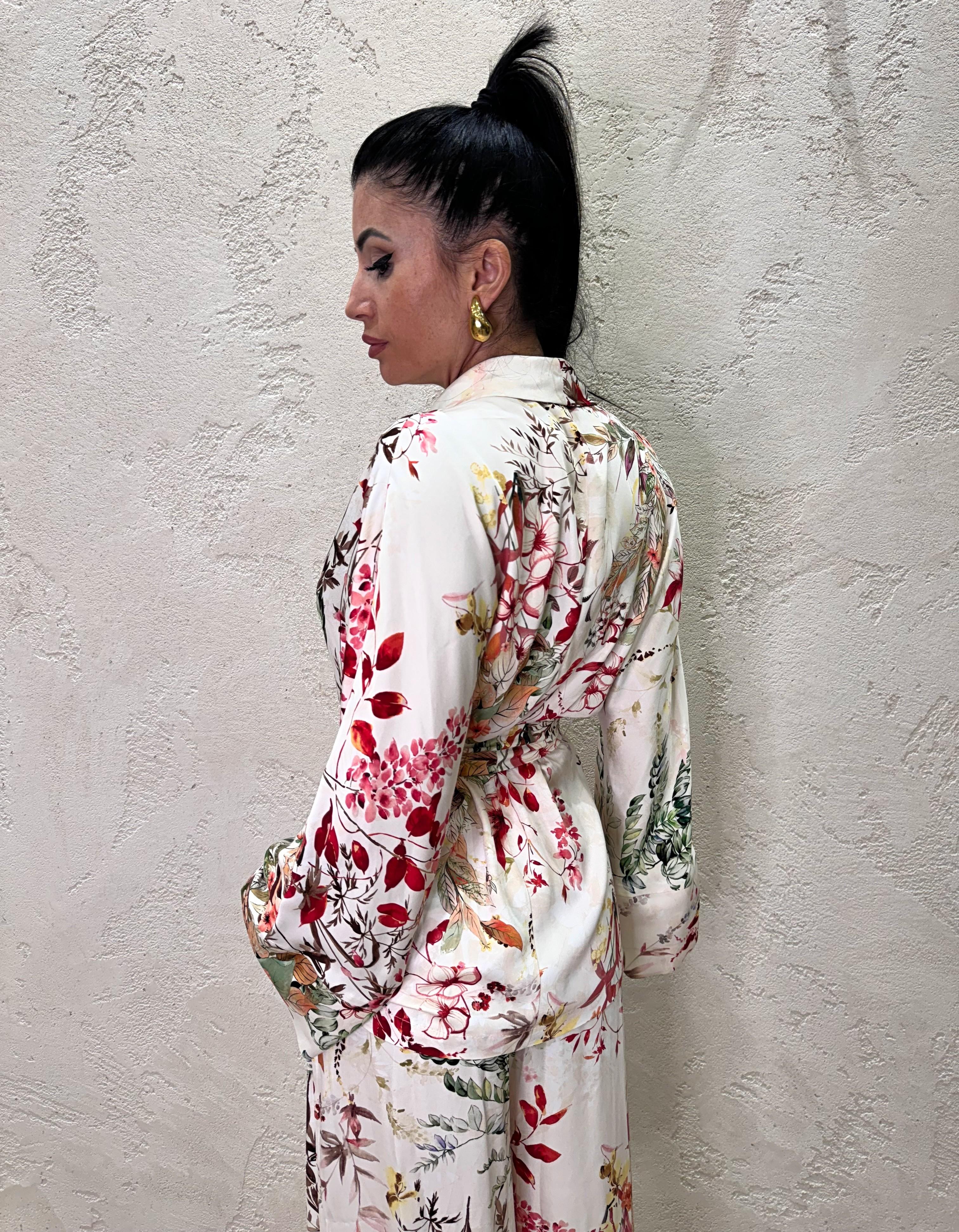 giacca kimono a fiori JBD7JVD PANNA IMPERIAL