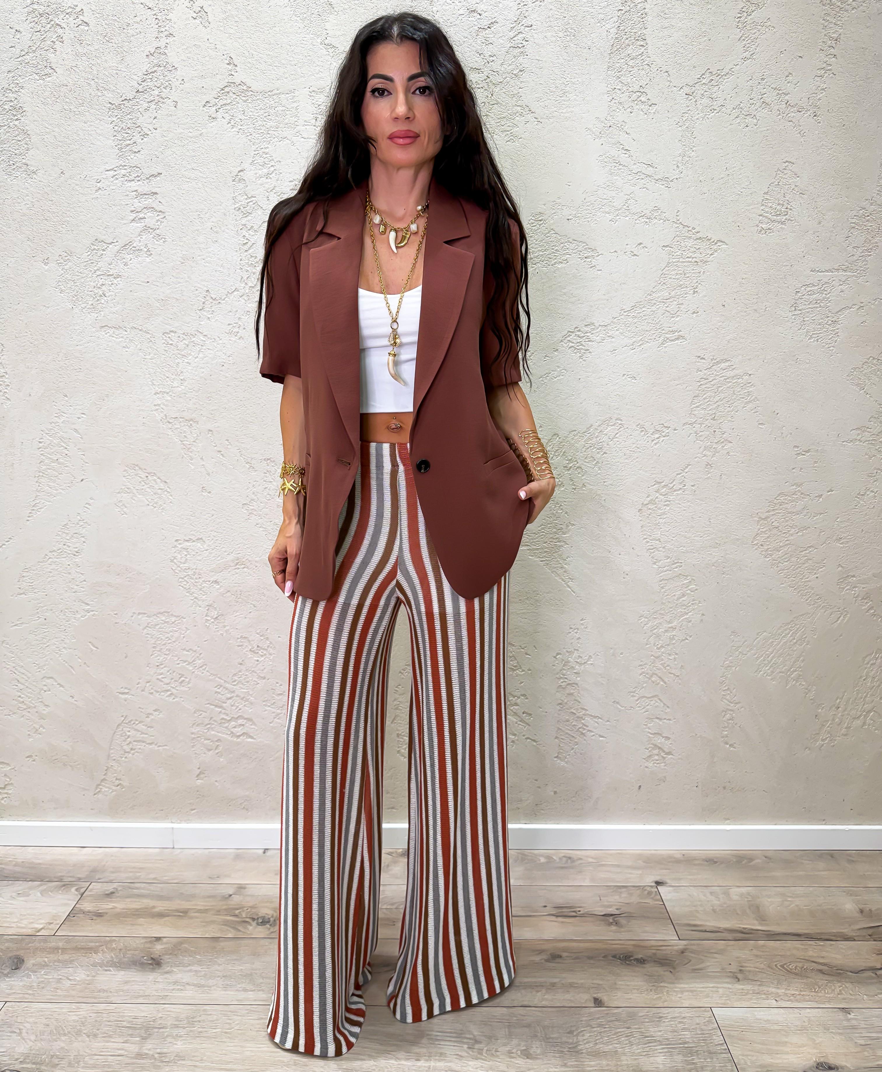 pantalone ampio in maglia PMA-Q687 FANTASIA HAVEONE
