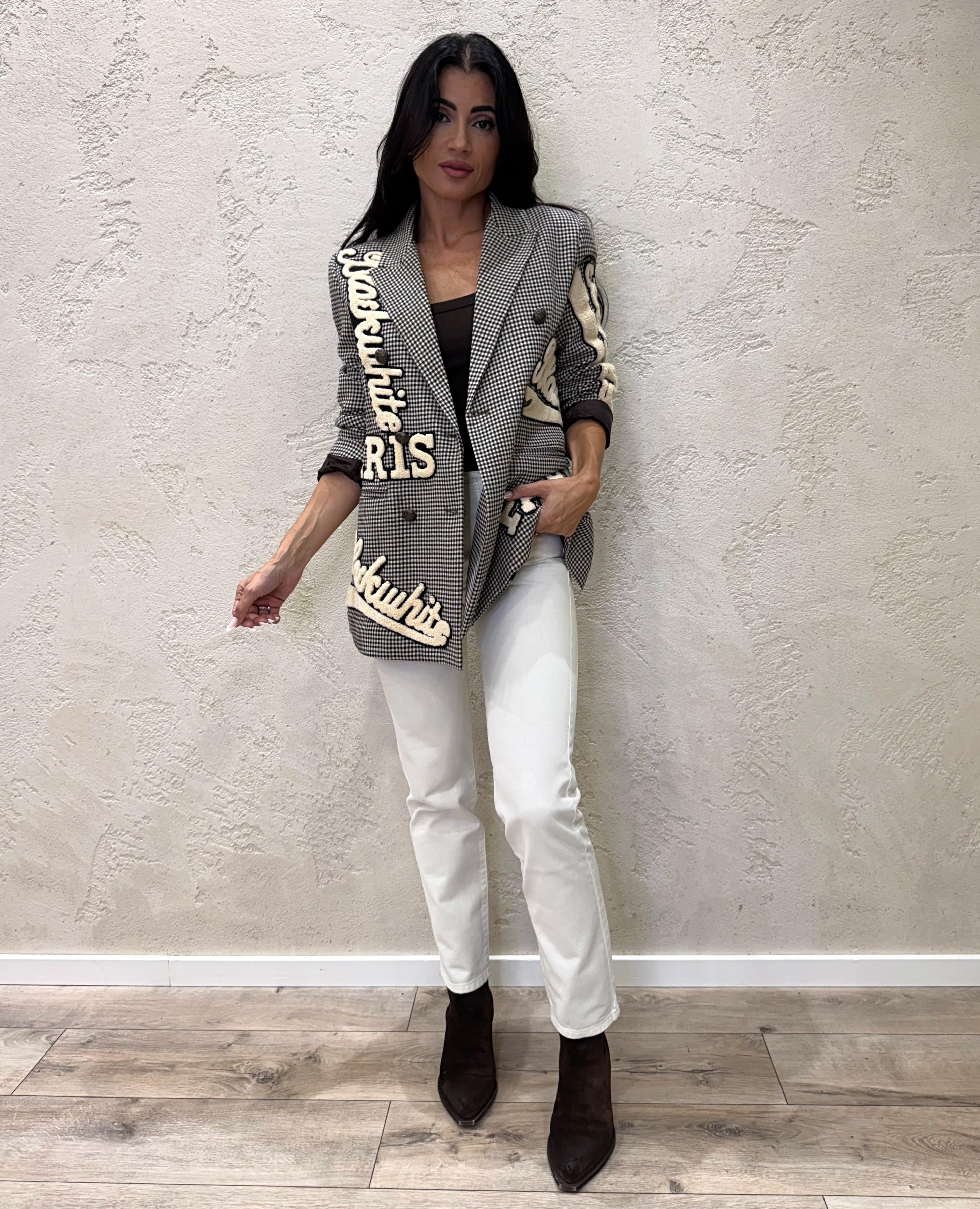 blazer doppiopetto con patch 37366 FANTASIA TENSIONE IN