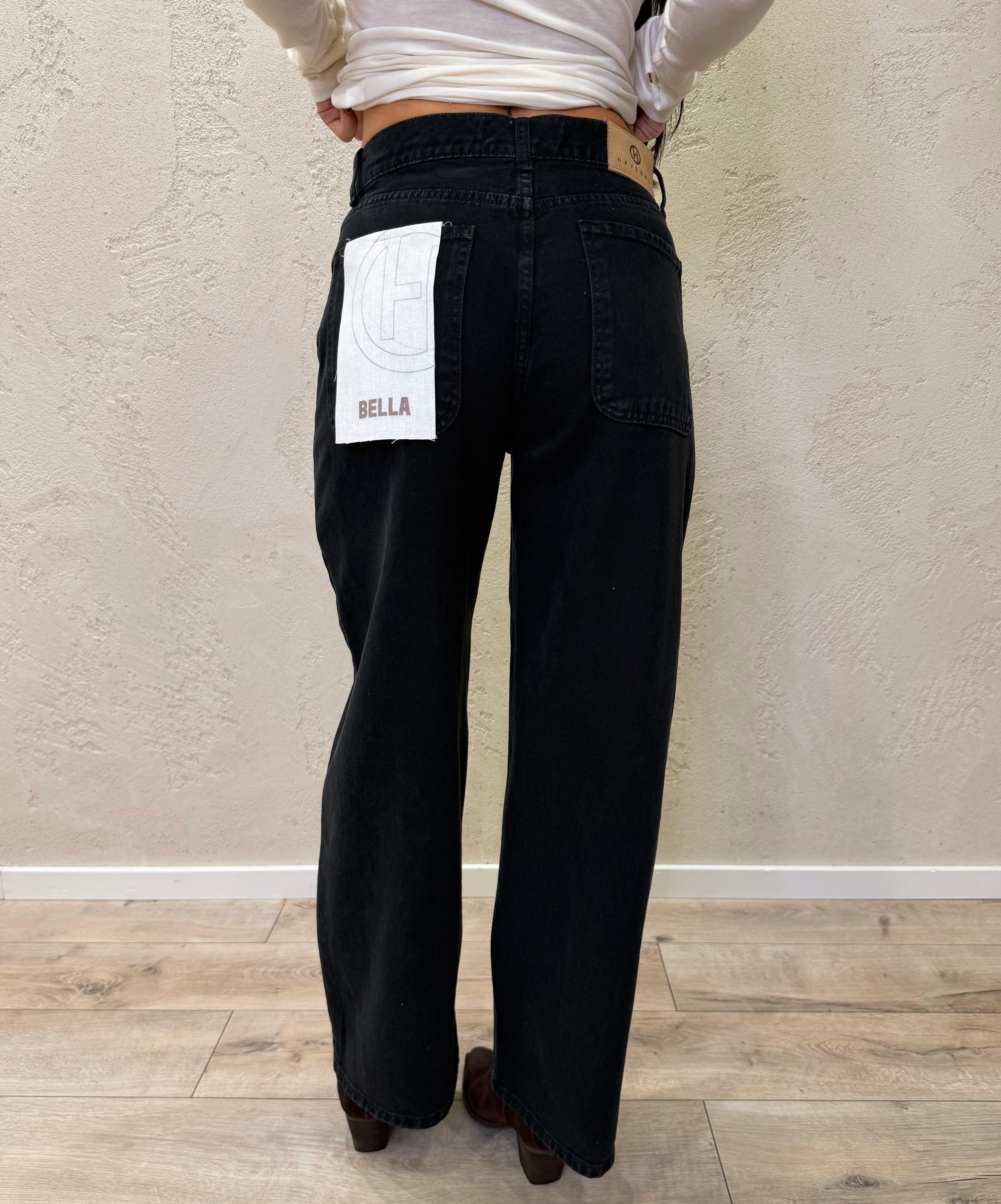 jeans modello bella gamba dritta PLS-P014 NERO HAVEONE