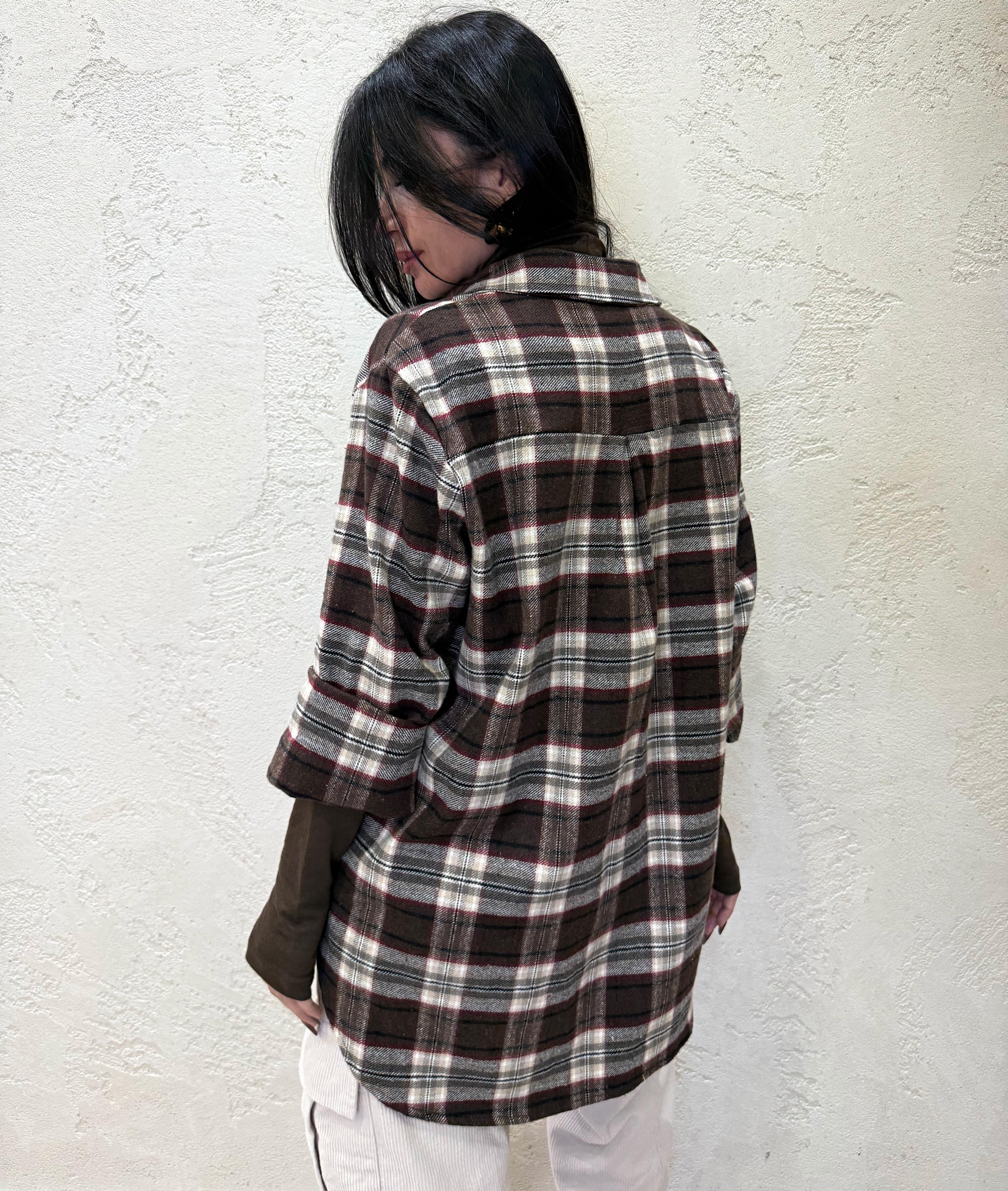 camicia check in flanella CJK-P136 MORO/BORDEAUX HAVEONE