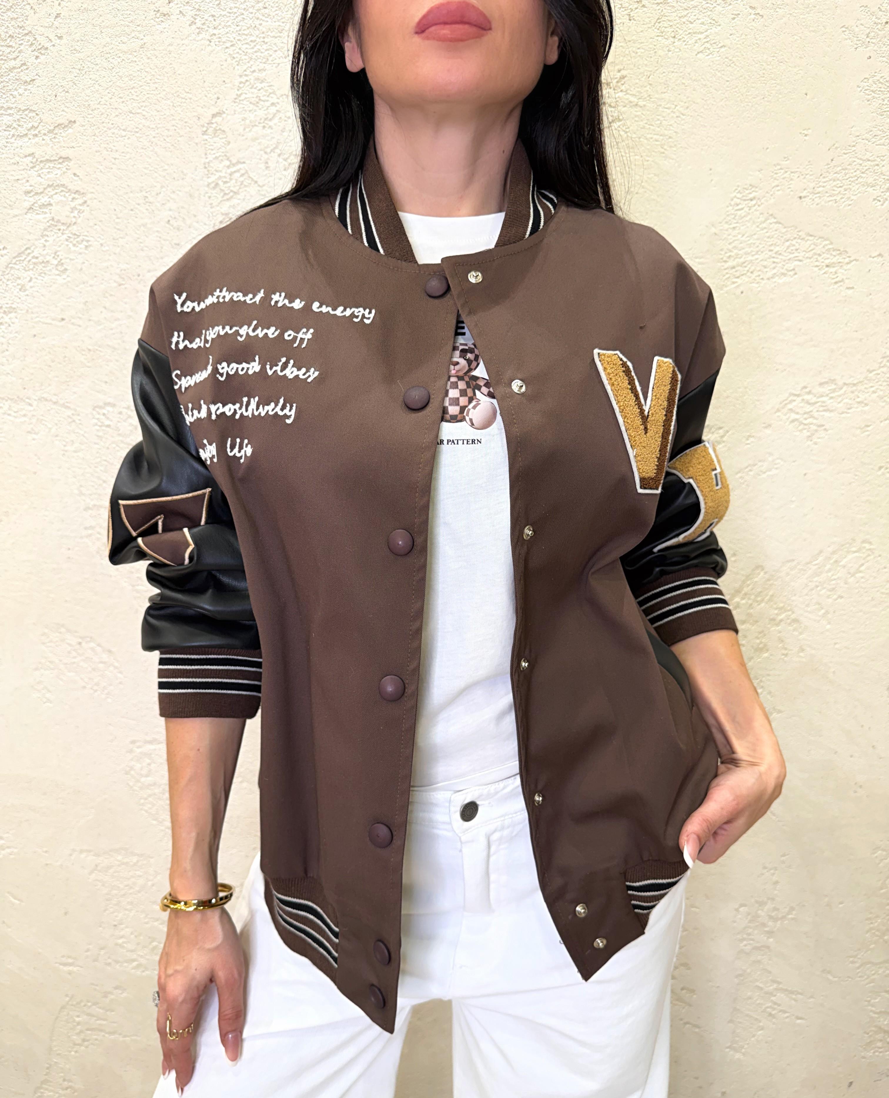 bomber varsity con patch RAB0030 MORO VICOLO