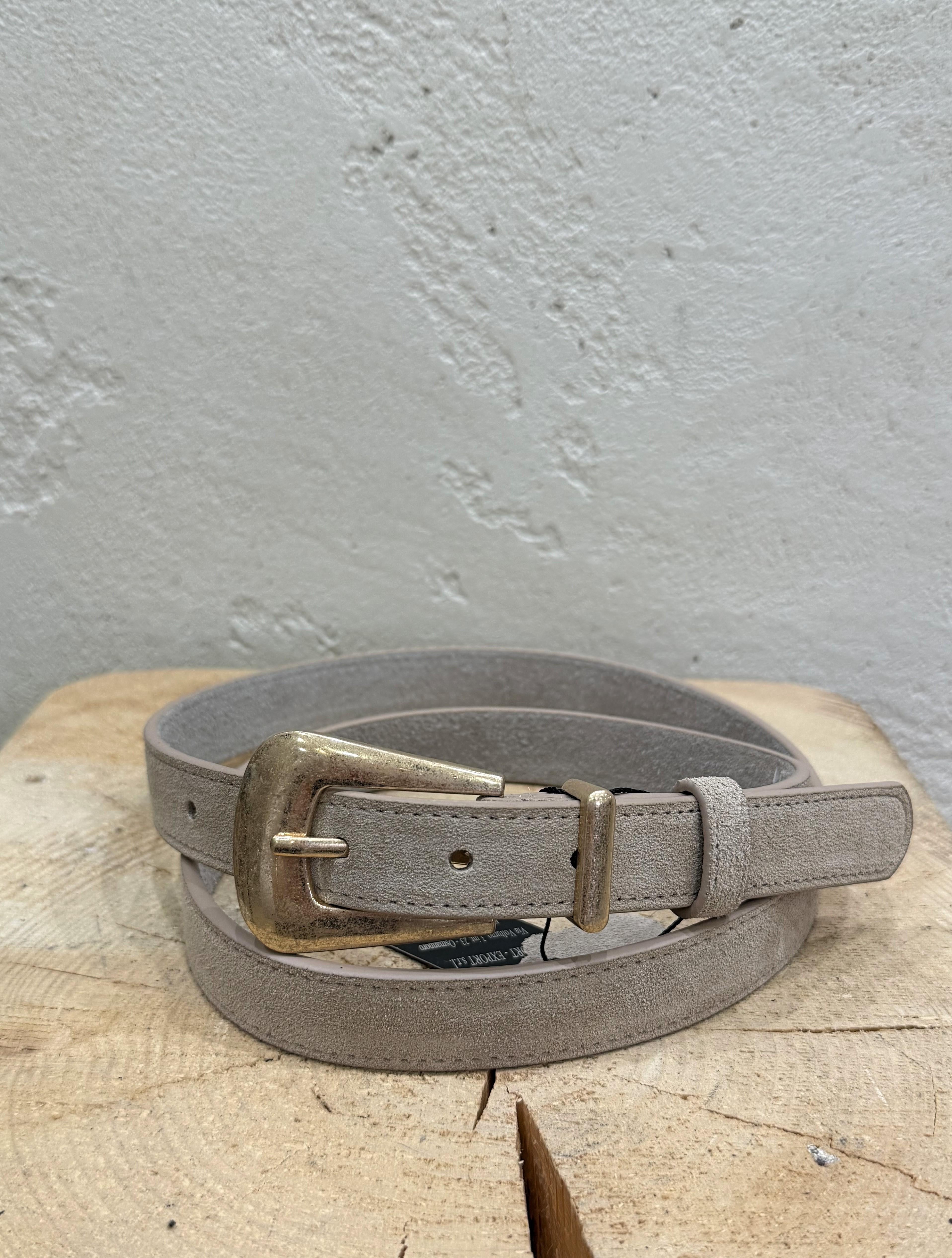 cintura in vera pelle scamosciata CINTSCAM BEIGE ELEVI