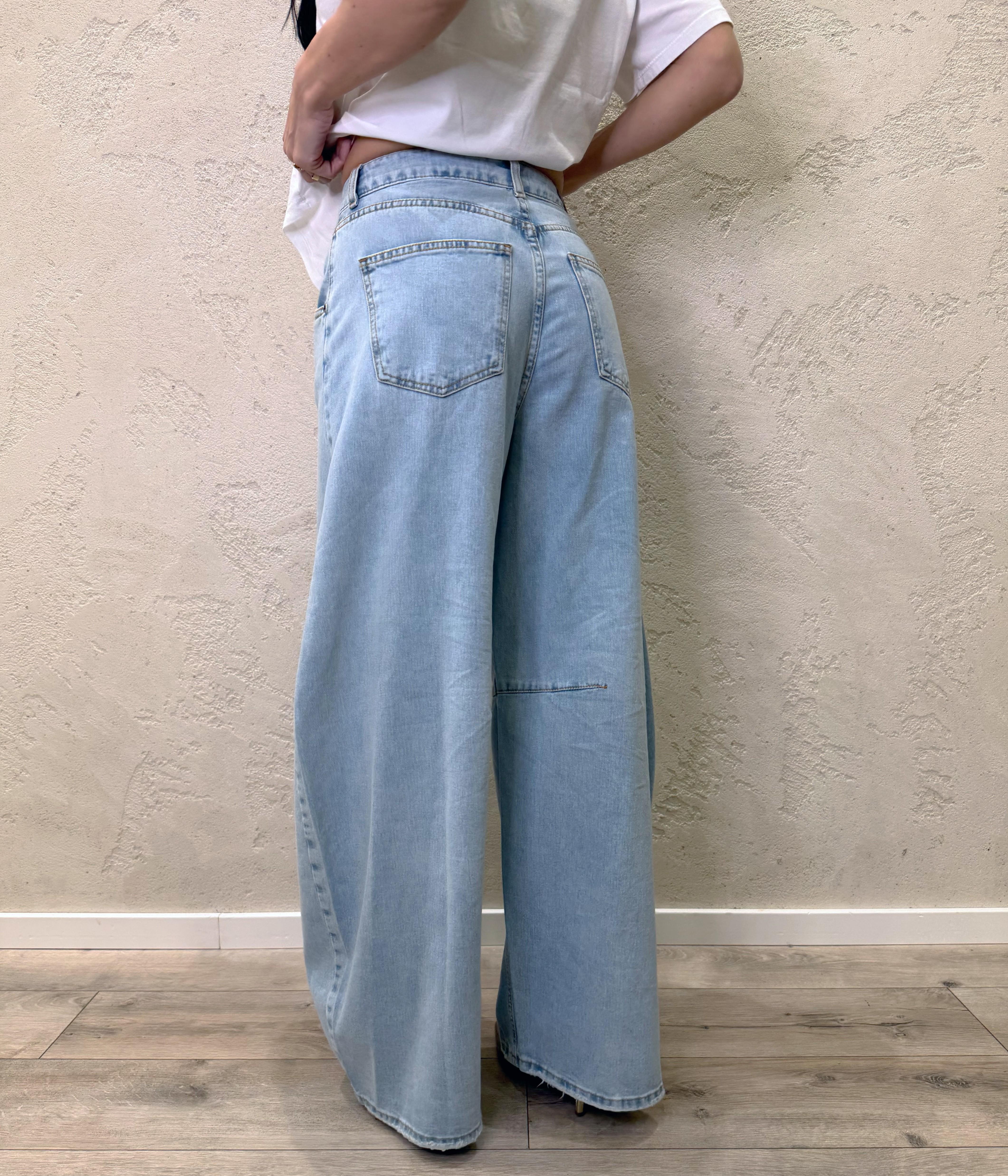 jeans modello louvre barrel fit P314J119W642 DENIM CHIARO TENSIONE IN