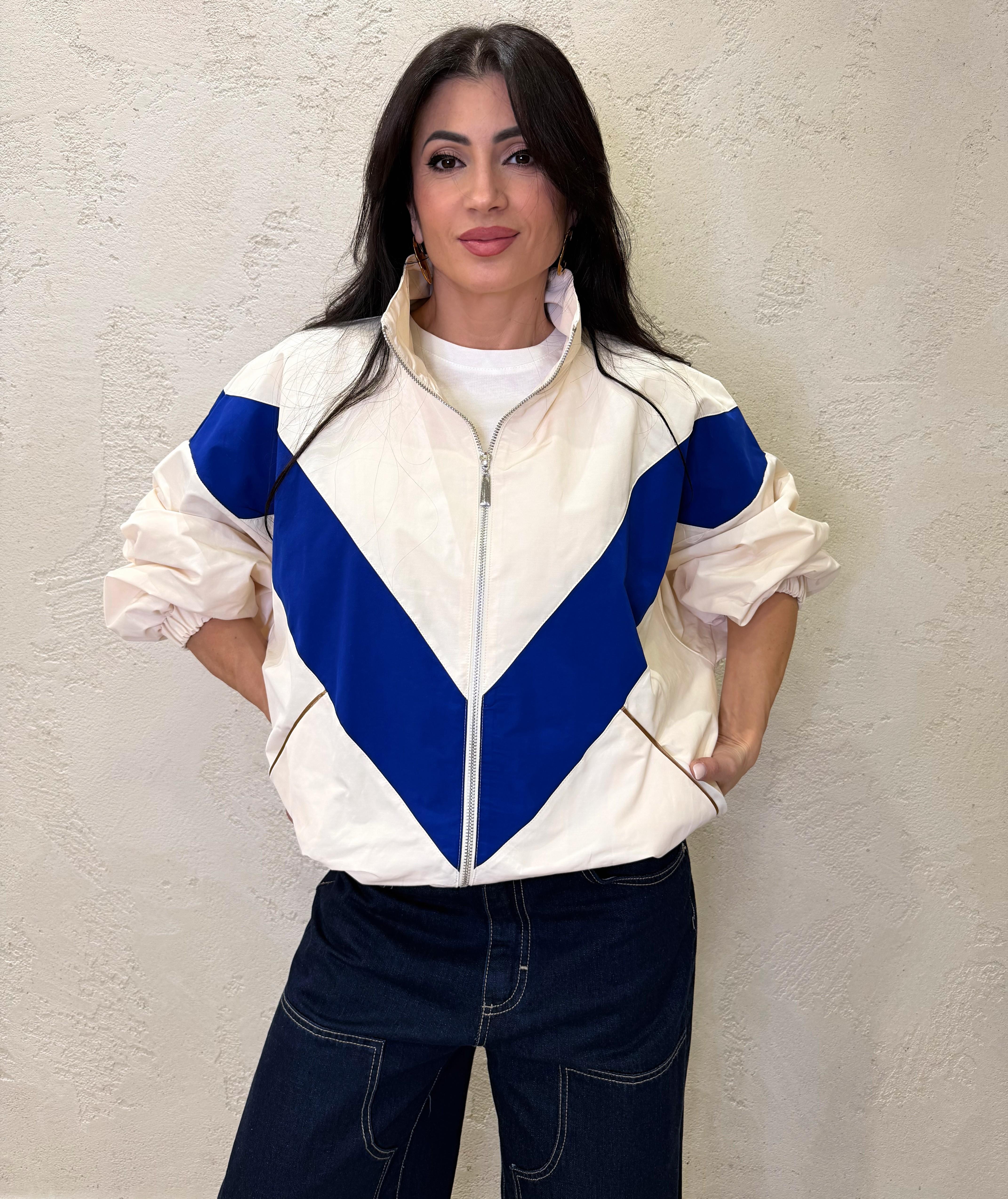 bomber in tessuto tecnico antivento KVS-Q068 BURRO/BLUETTE HAVEONE