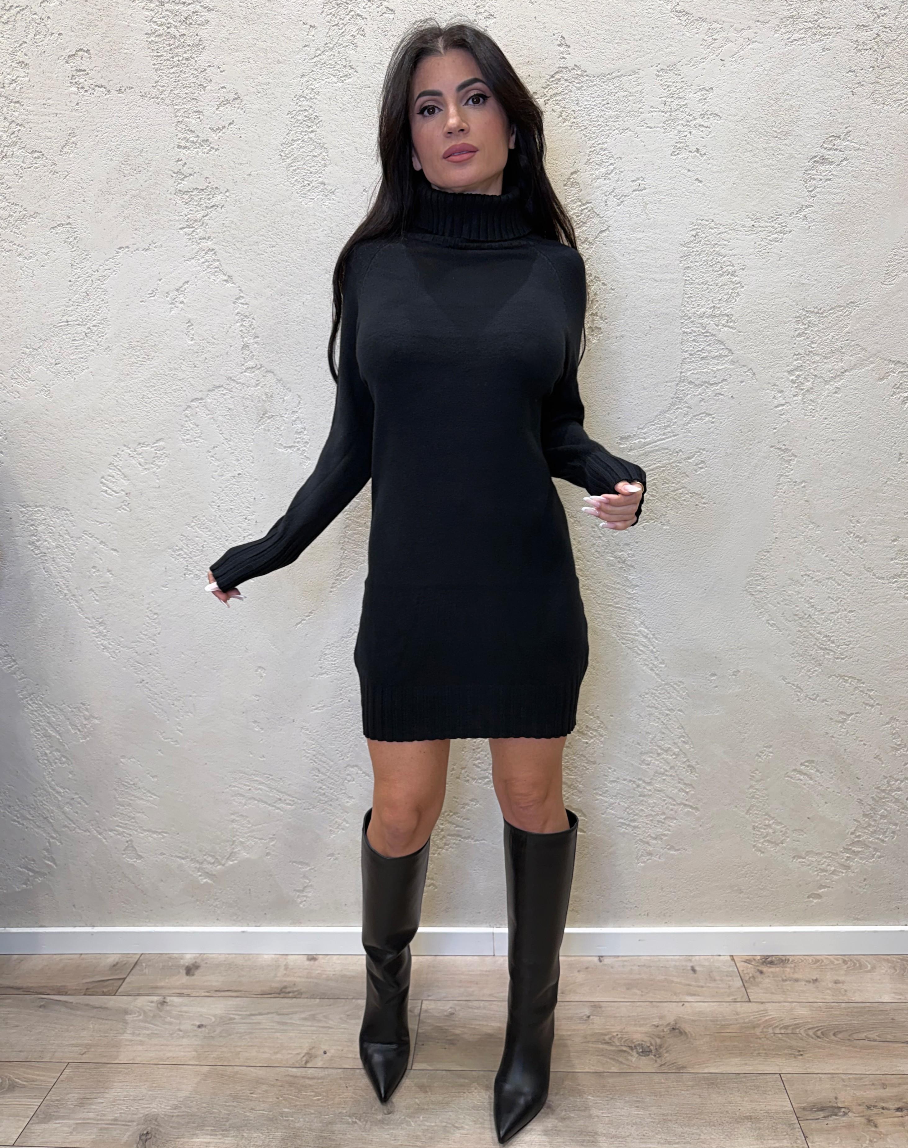 abito mini collo alto ABMACA NERO ELEVI