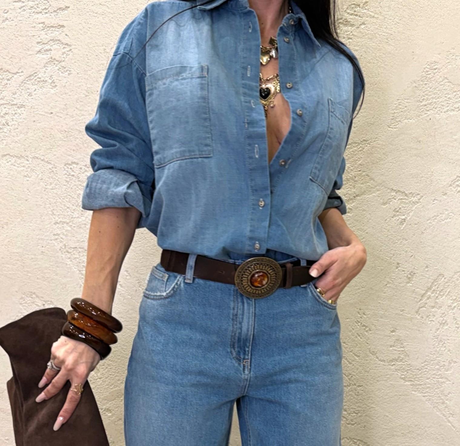 cintura cowboy elasticizzazta con vera pelle W2651 MORO SUSY MIX