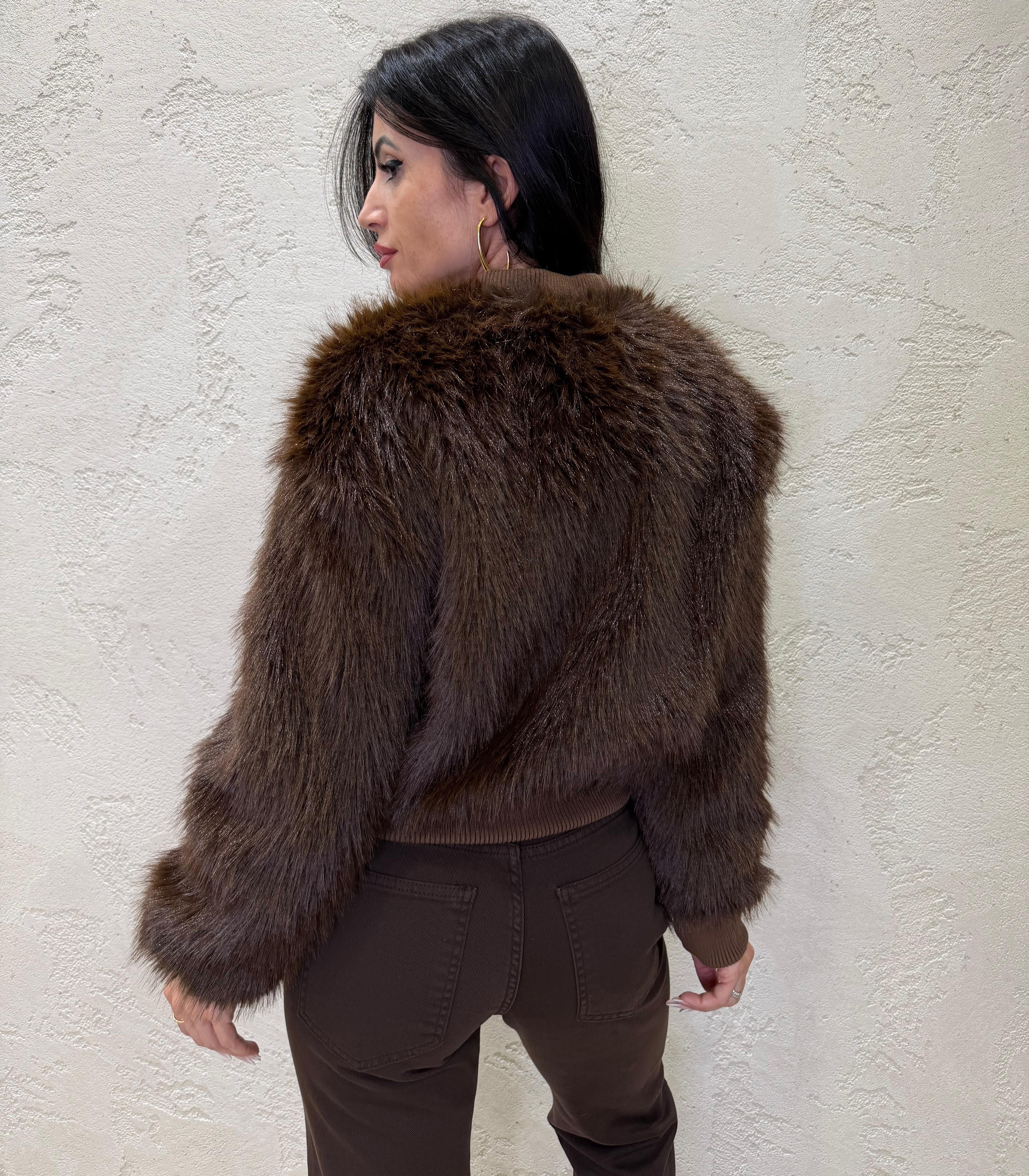 ecopelliccia a bomber 24863 MORO SUSY MIX