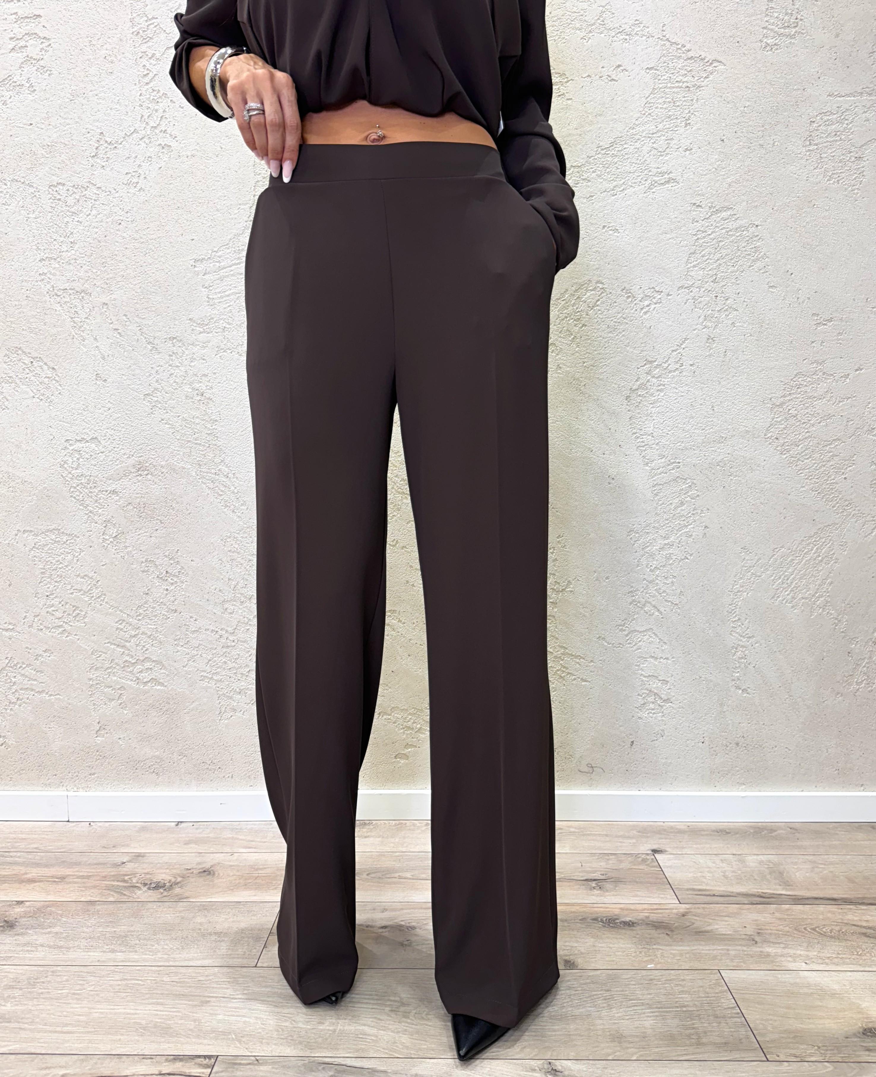 completo blazer con cintura e pantalone 303211 MORO SUSY MIX