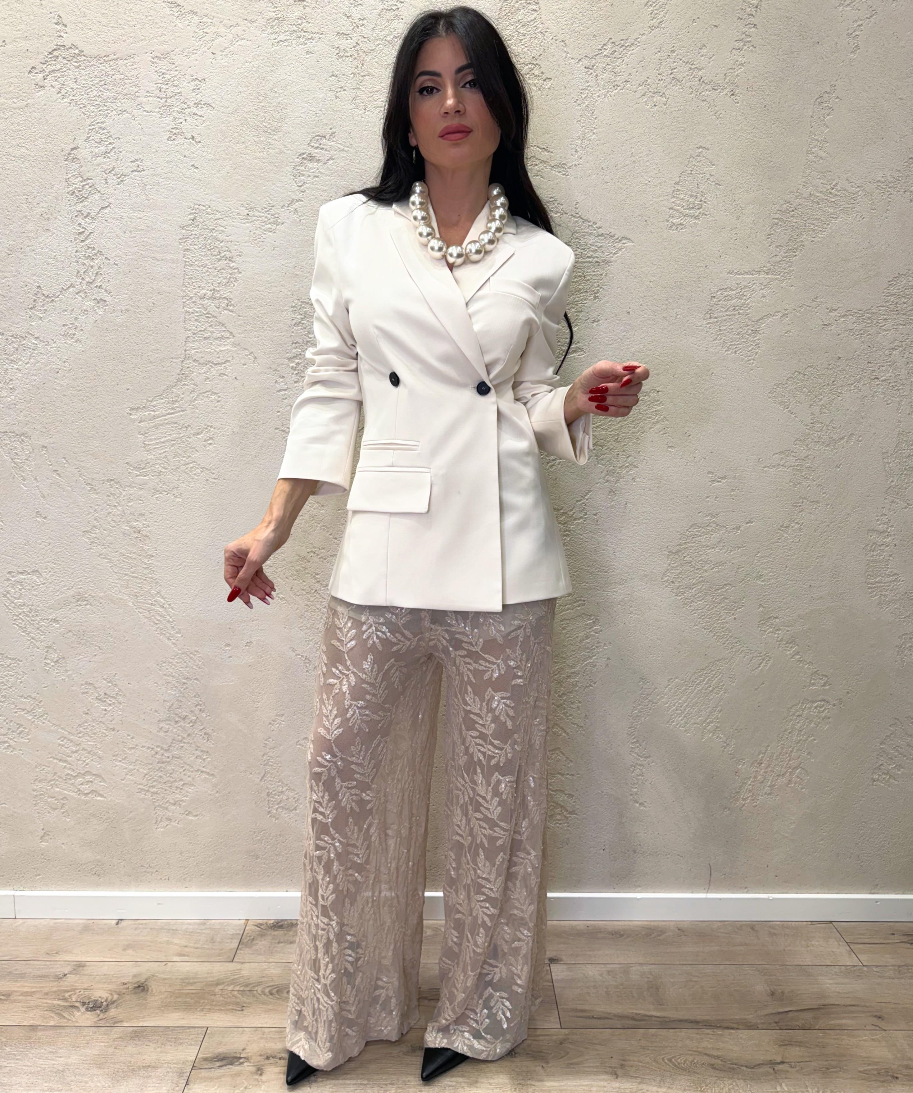 blazer doppio petto chiusura a clessidra TF2246 BURRO VICOLO