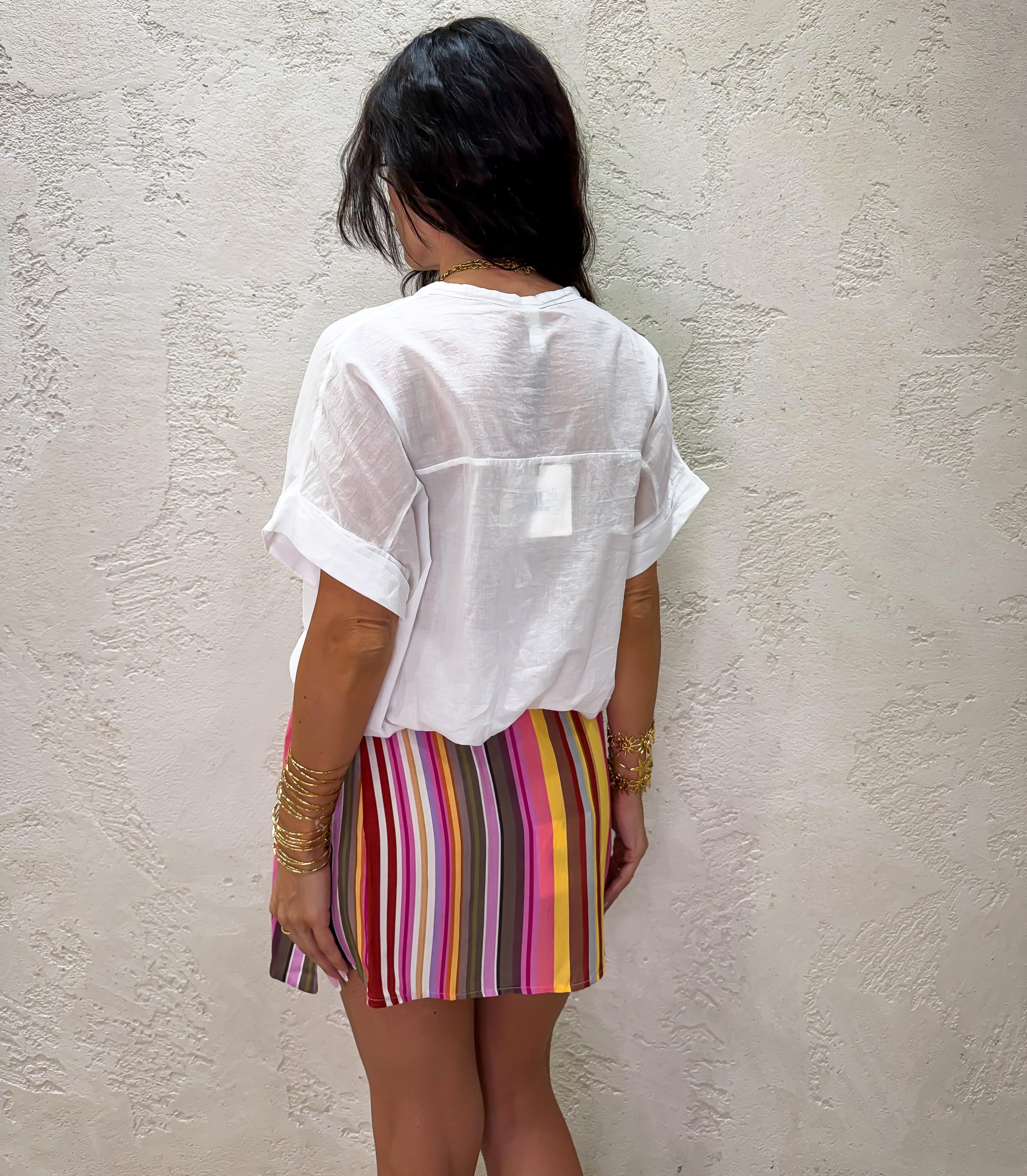 camicia in mussola di cotone S26CL37 BIANCO TENSIONE IN