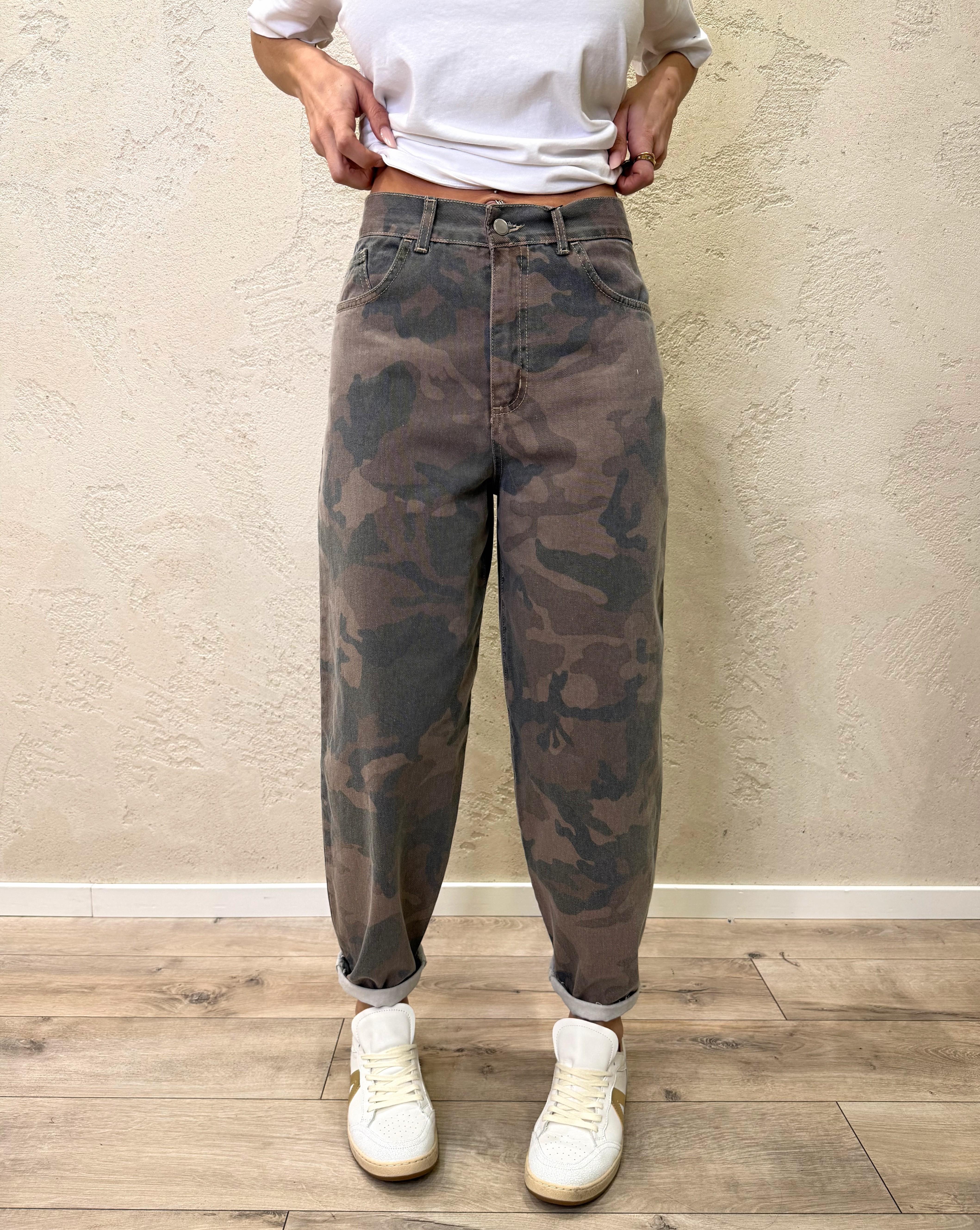 jeans modello balloon camouflage JSUSY92 CAMOUFLAGE SUSY MIX