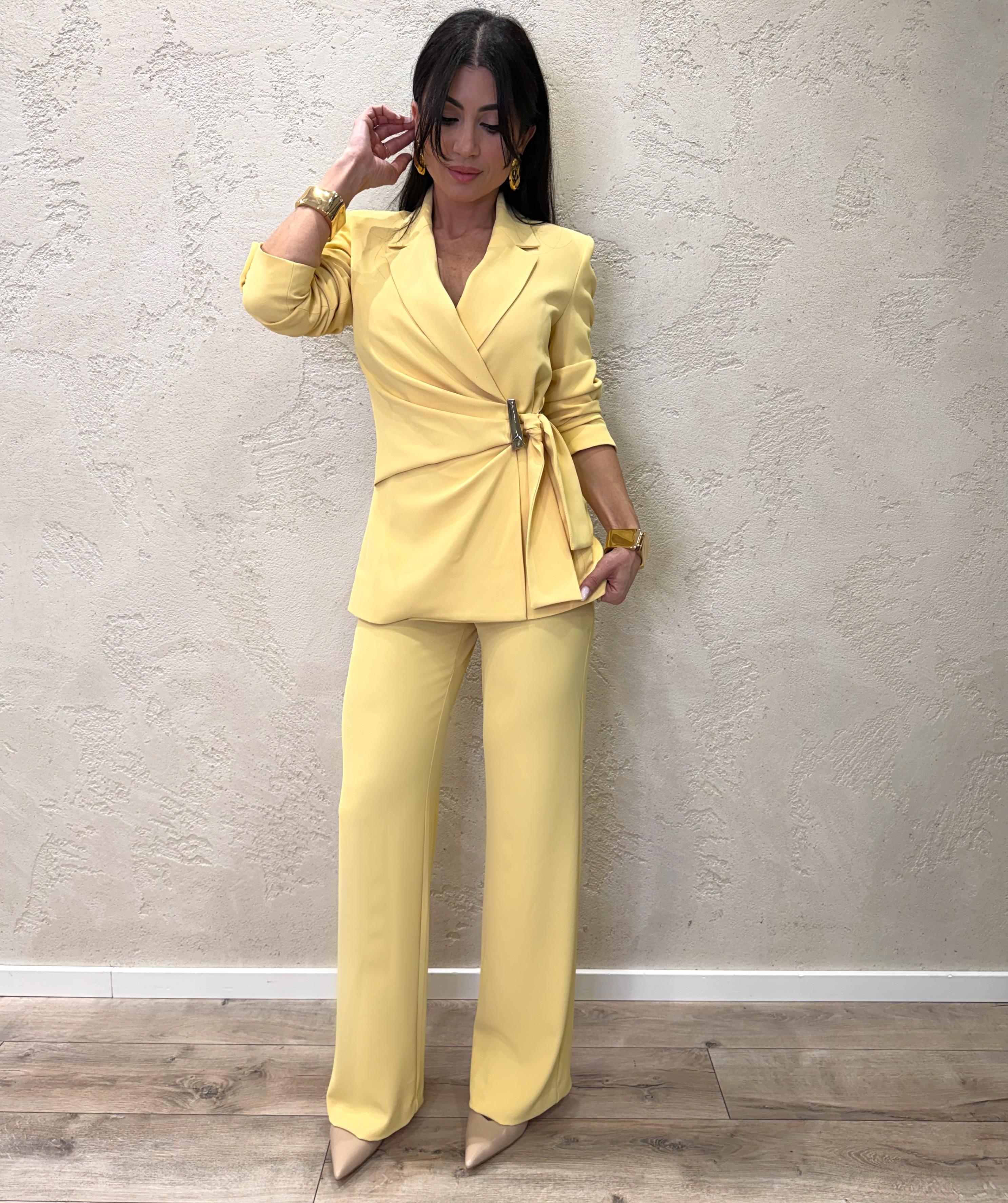 blazer sfiancato con incrocio frontale J9990015V GIALLO IMPERIAL