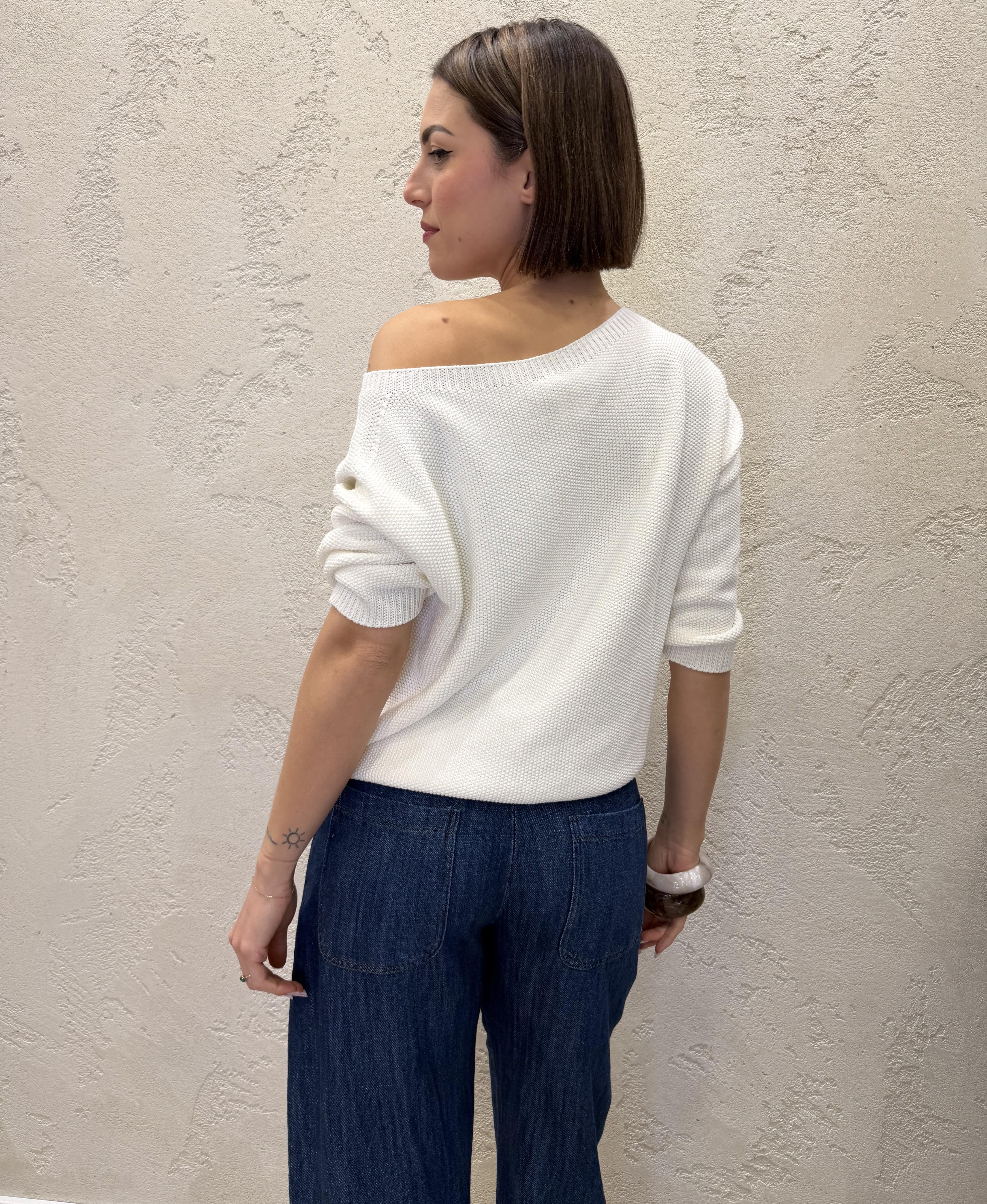 pull spalla scesa a punto riso 61044 AVORIO SUSY MIX