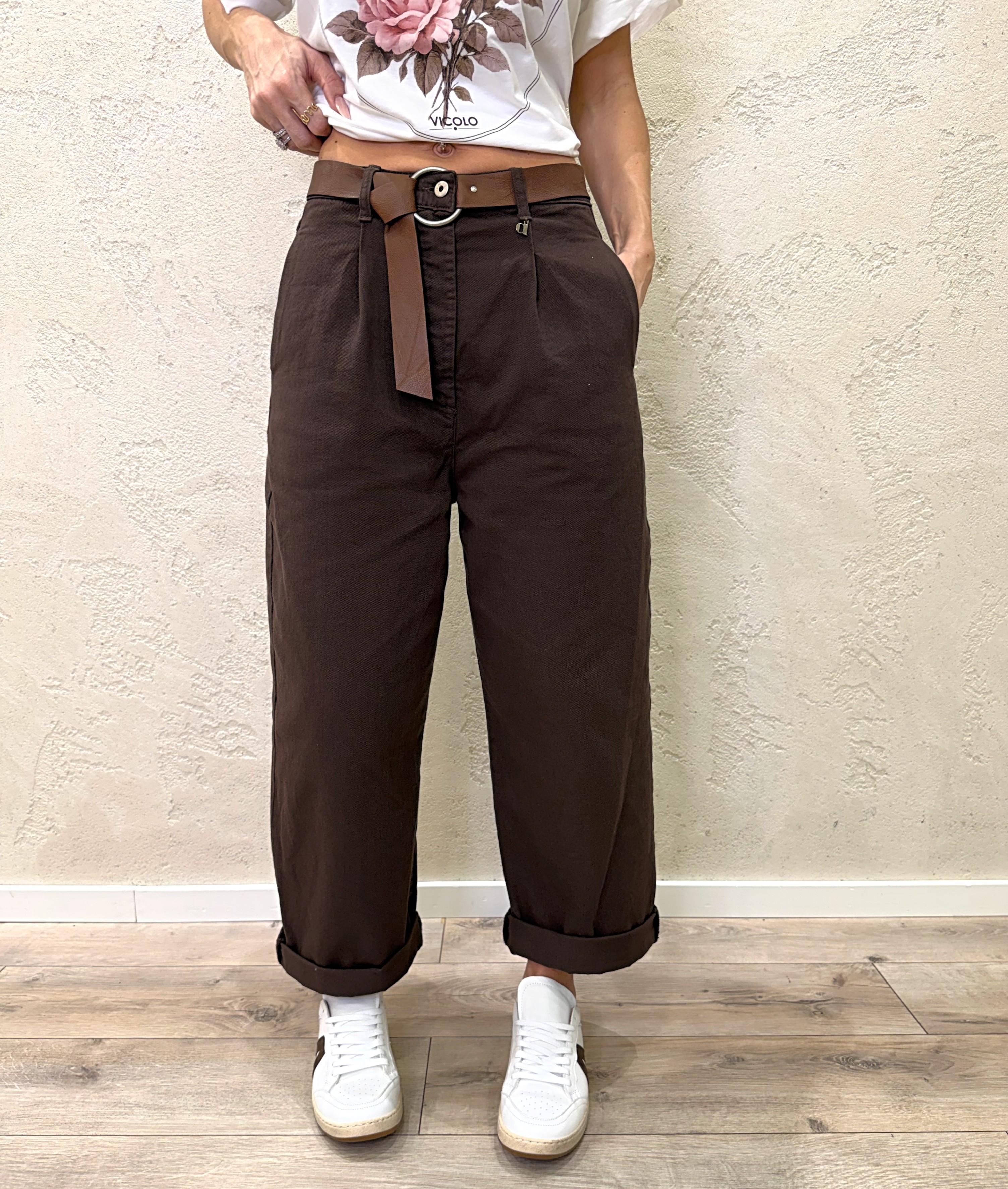 pantalone balloon con cintura in dotazione P773A151 CAFFE DIXIE