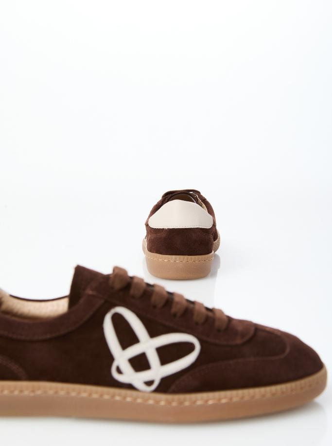 sneakers in vera pelle FE4467M MARRONE OVYE'