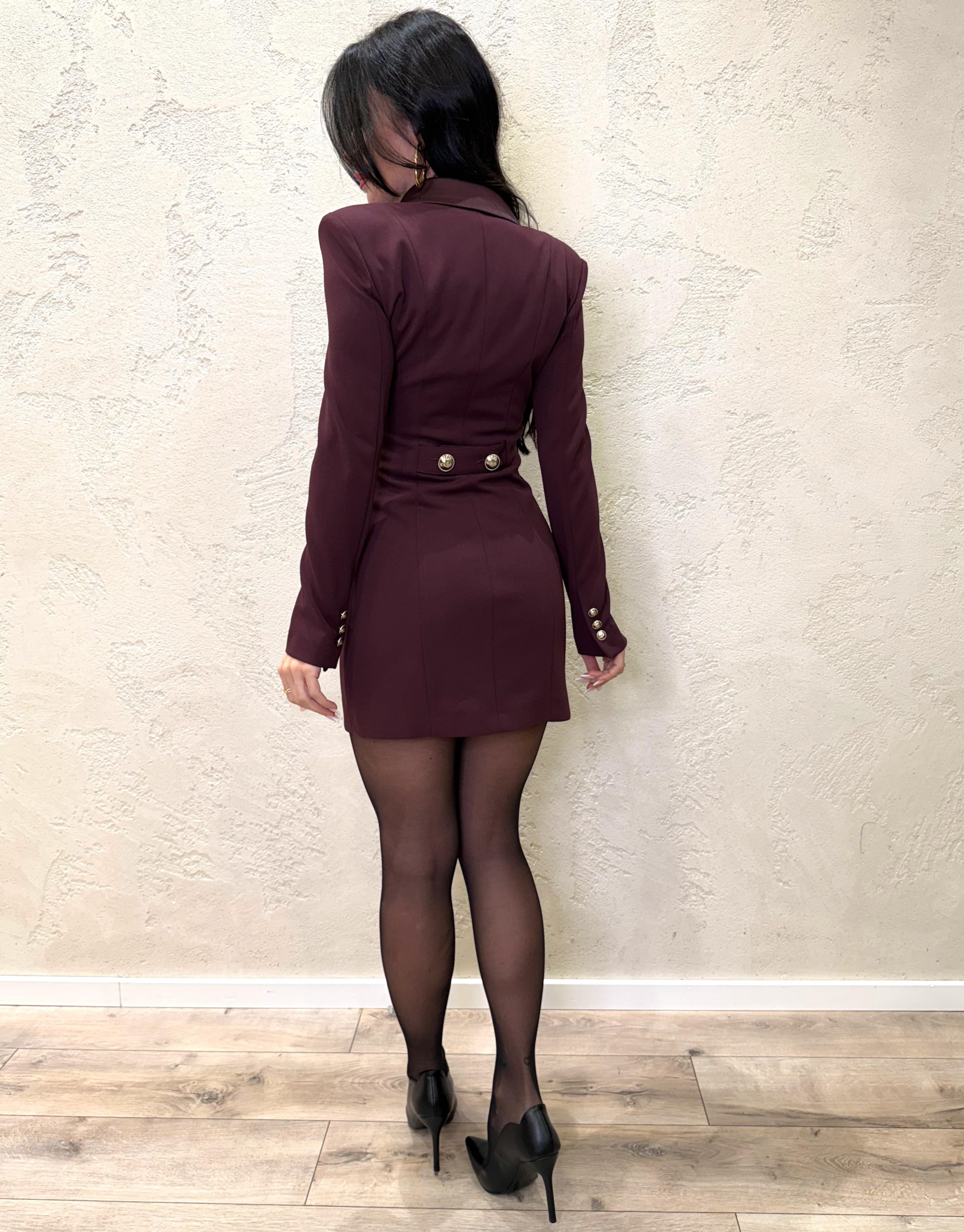abito doppiopetto in crepe elasticizzato ACKFKAW VINO IMPERIAL