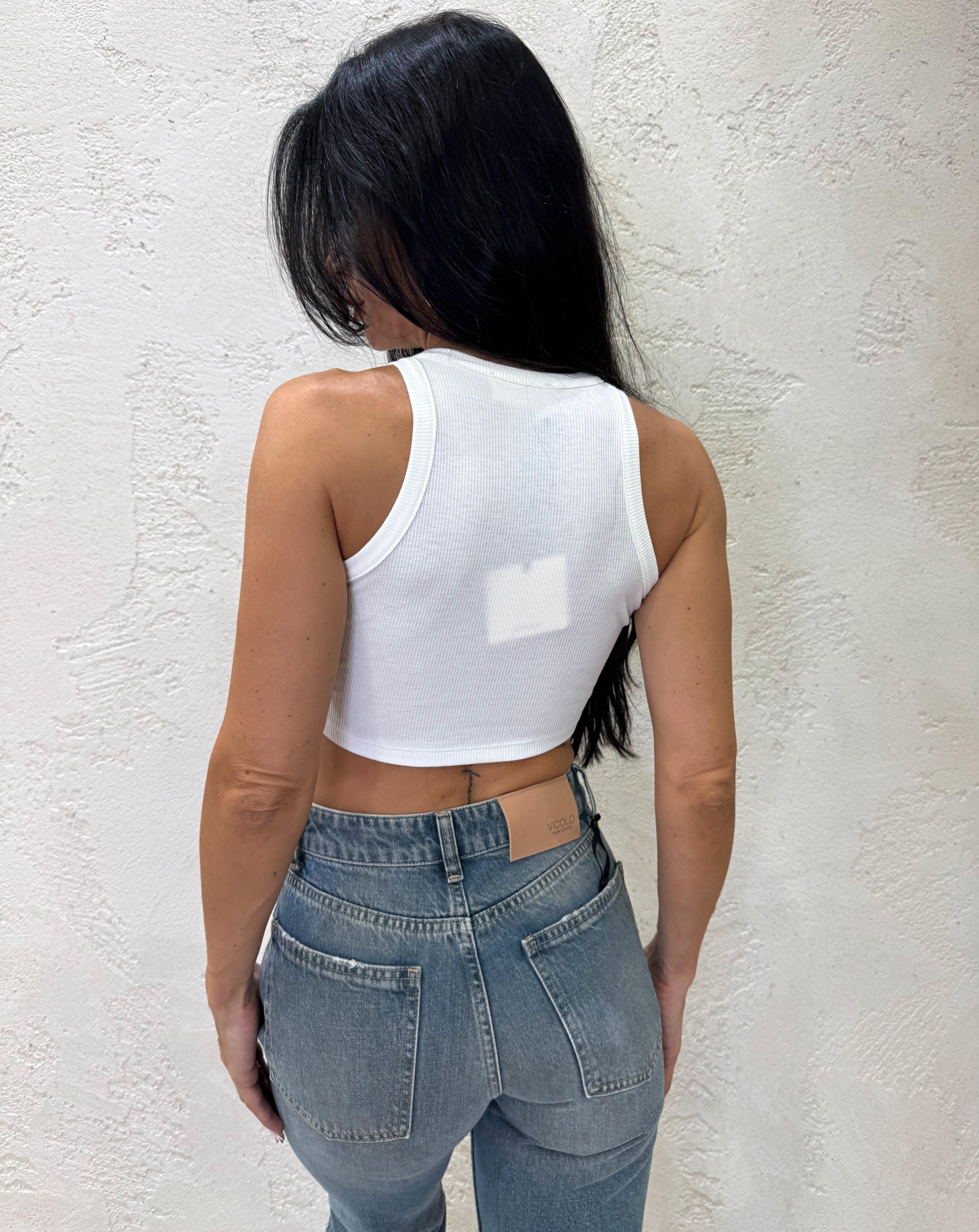 crop top con scollo a vogatore UF0066 BURRO VICOLO