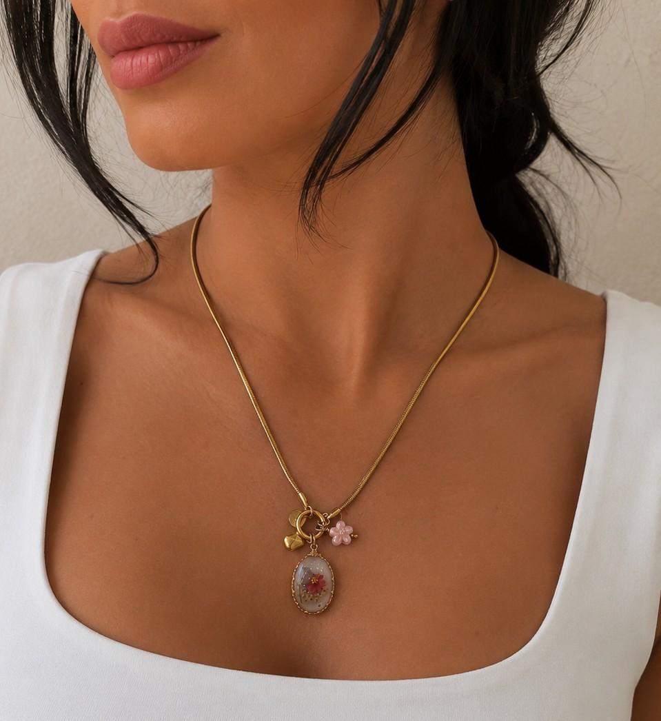 collana "rosalie" con charm pendente COL-ROSALIE ORO ELEVI