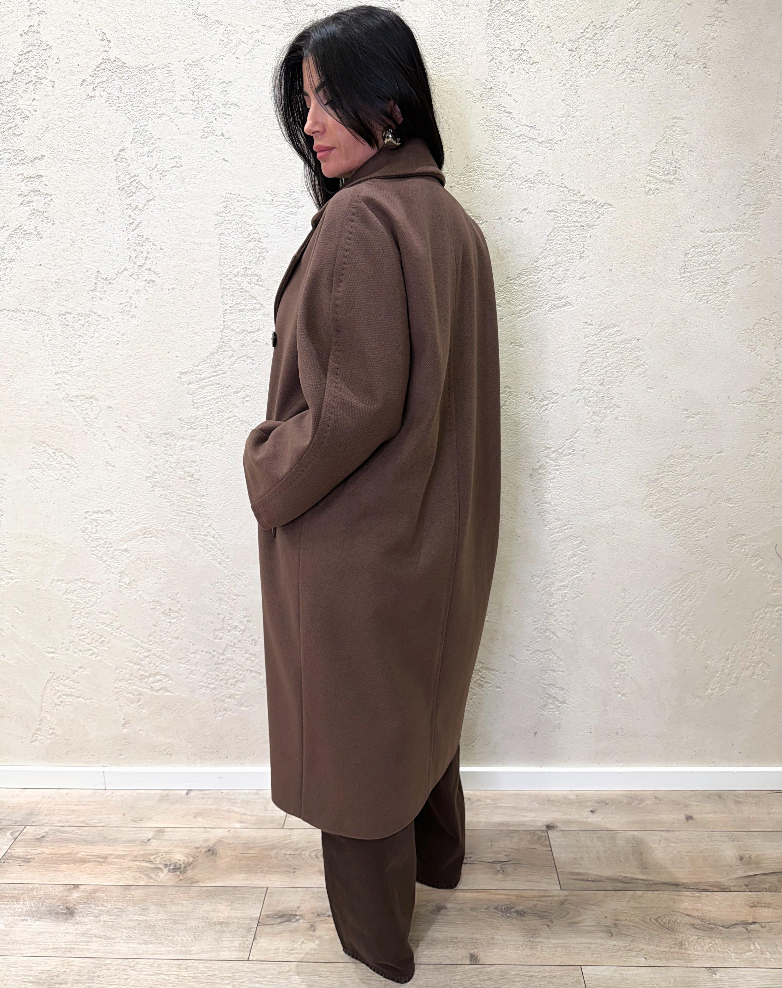 cappotto lungo doppio petto 9746MRKAI25 CIOCCOLATO TENSIONE IN