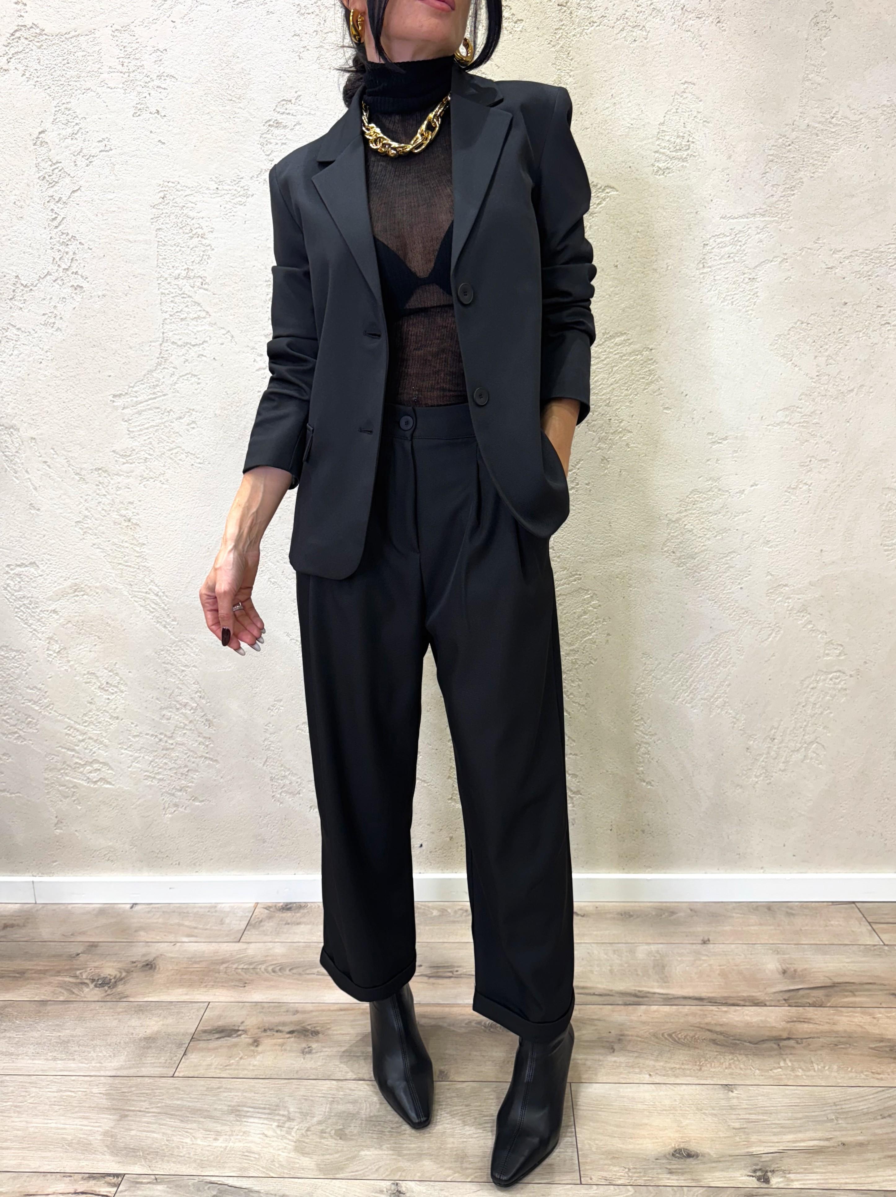 blazer basico con doppio bottone TF1519 NERO VICOLO