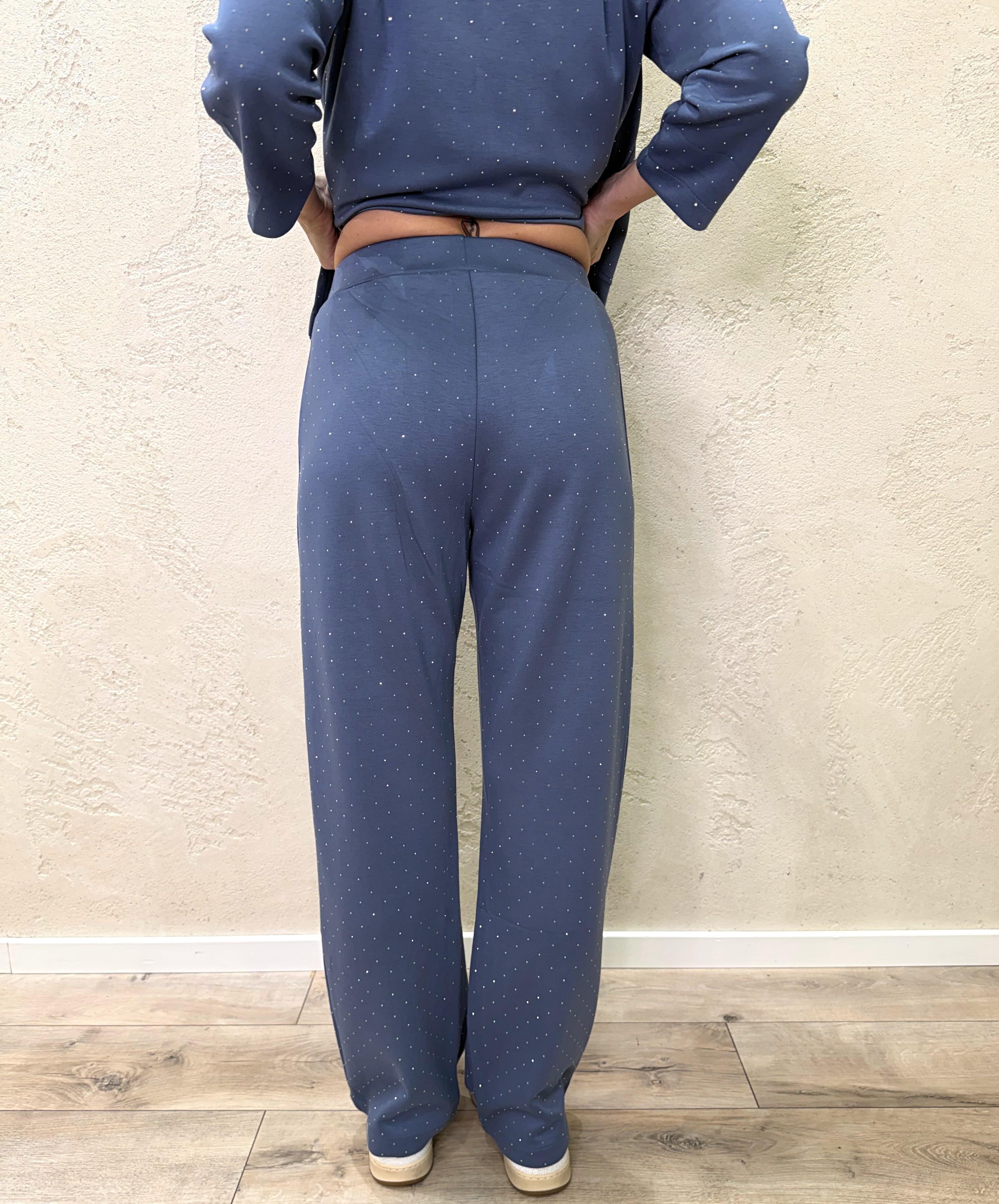 completo coordinato in felpa con strass COMPLETRASS JEANS ELEVI