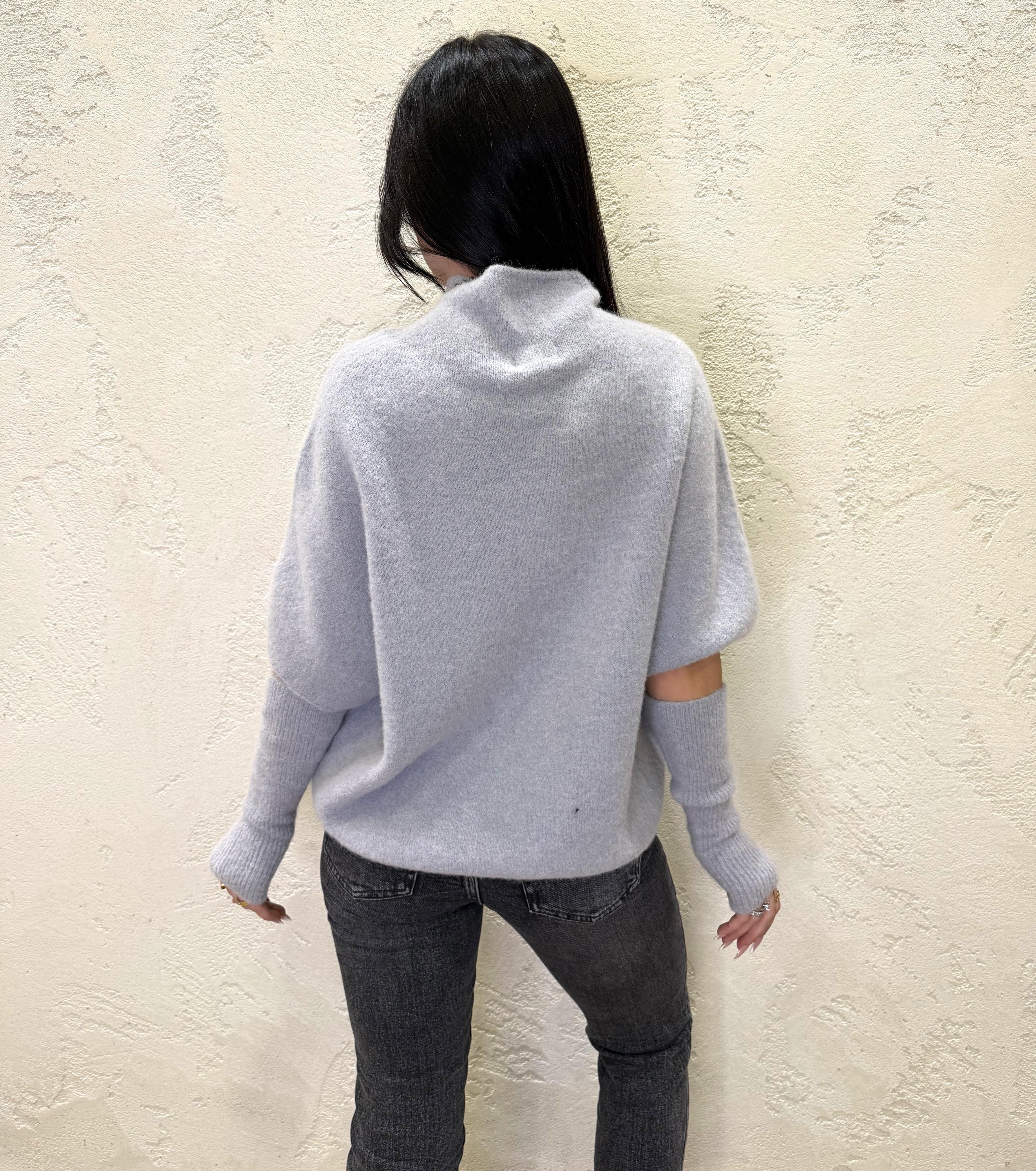 pull baby alpaca e lana con manicotti IT26028M GRIGIO MOTEL