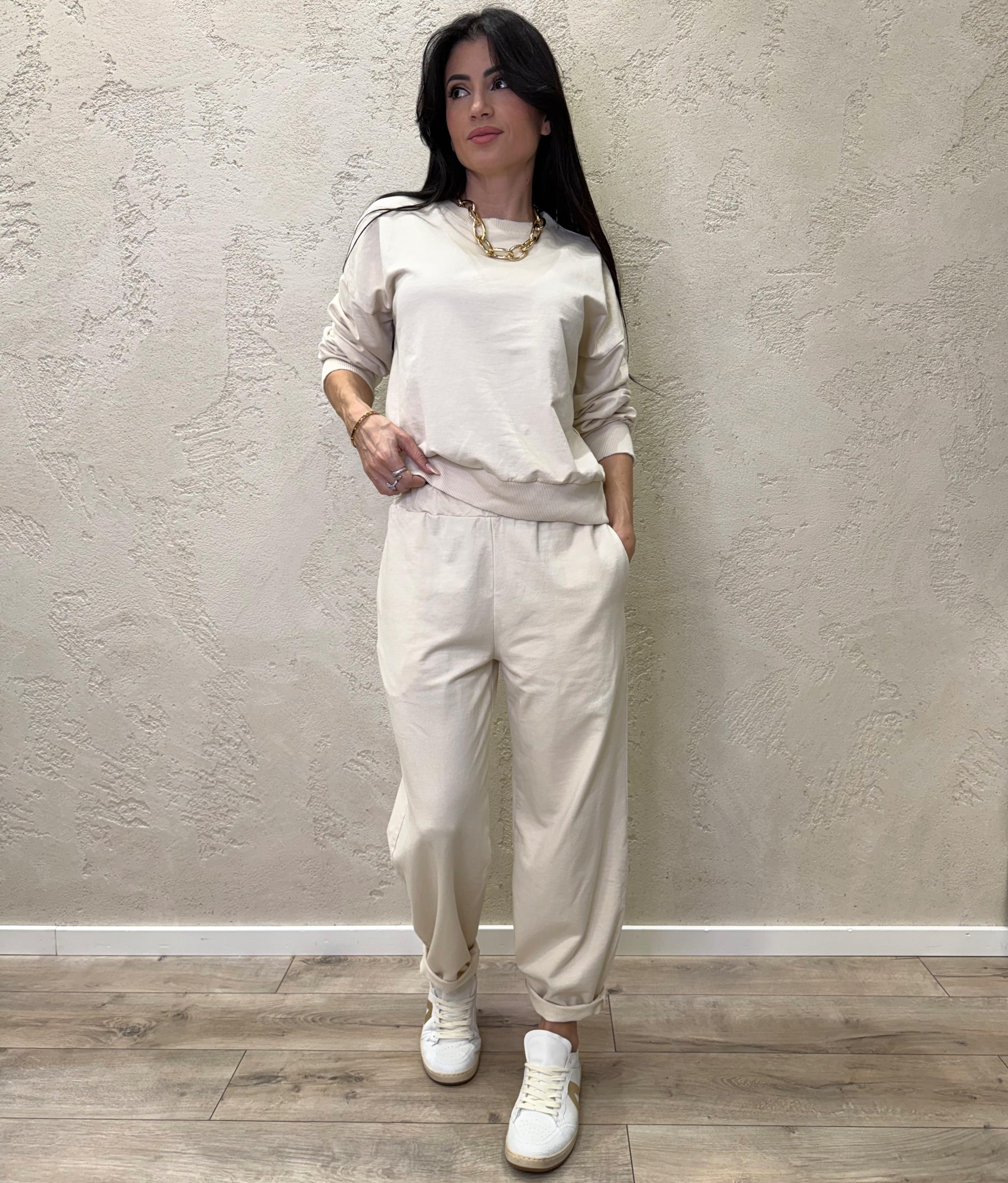 tuta di felpa garzata 26851 BURRO SUSY MIX