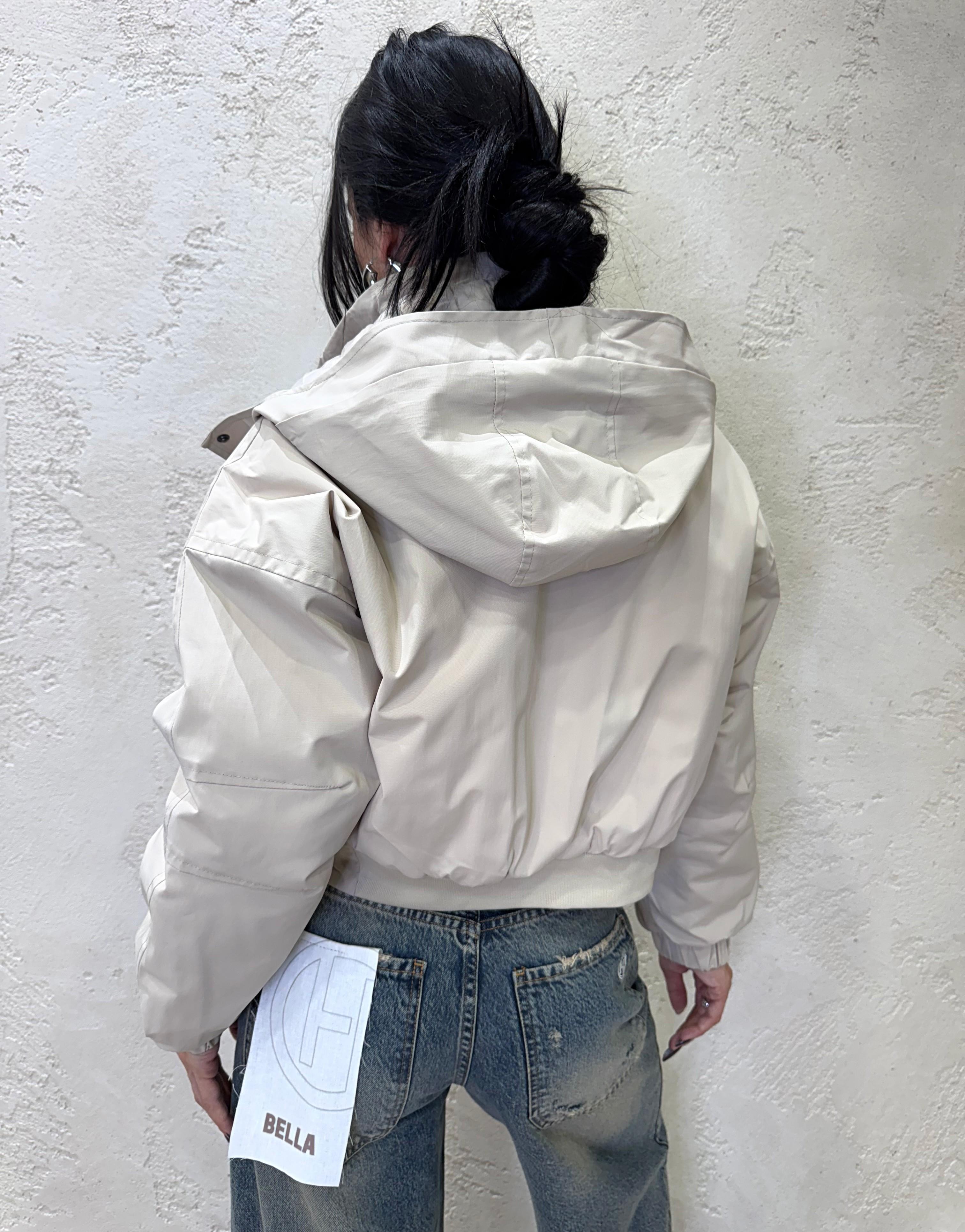 bomber imbottito in tessuto tech BOMBCROPCAP NATURALE ELEVI