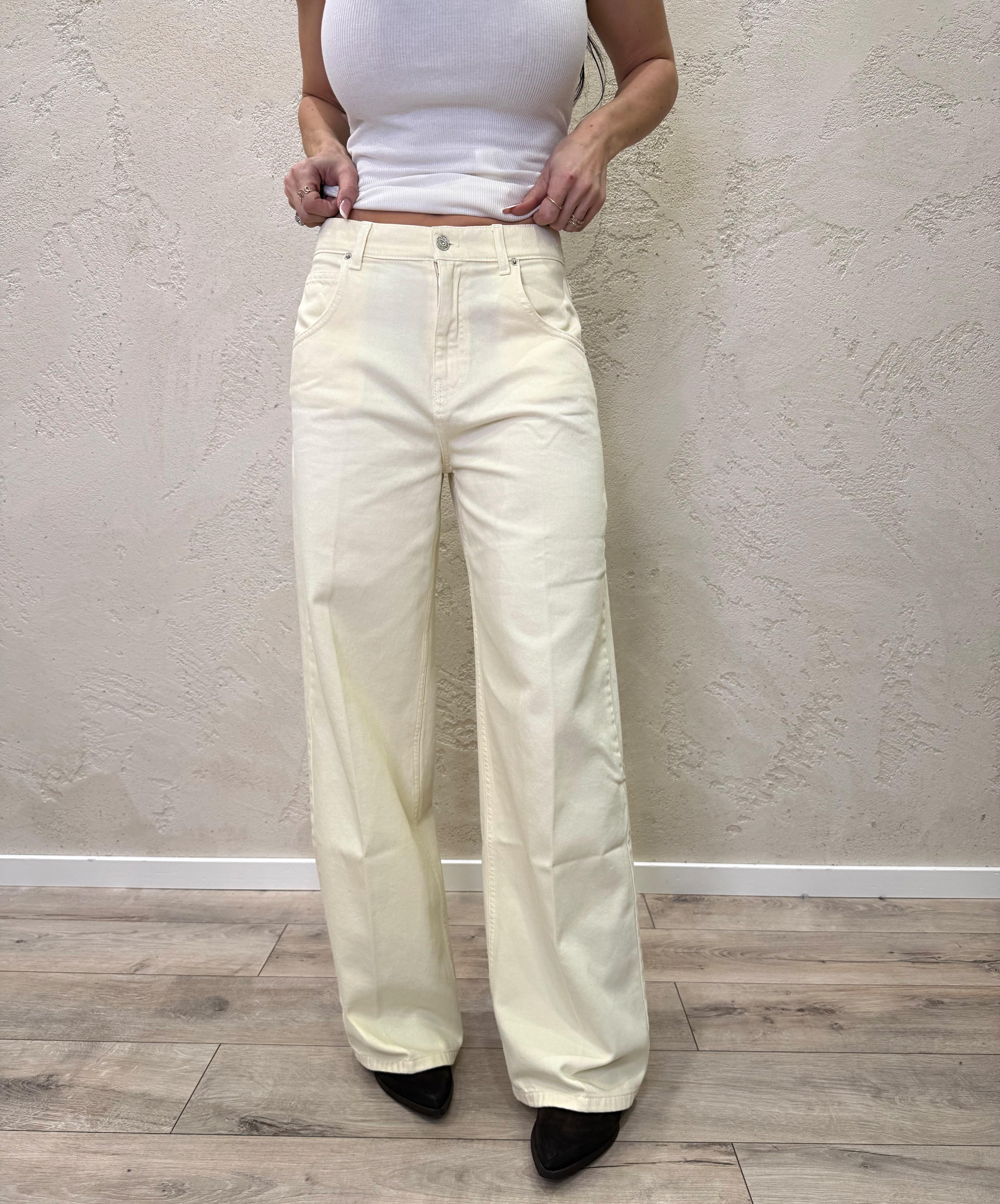 jeans modello mia a gamba larga DAB5148 GIALLO PASTELLO VICOLO