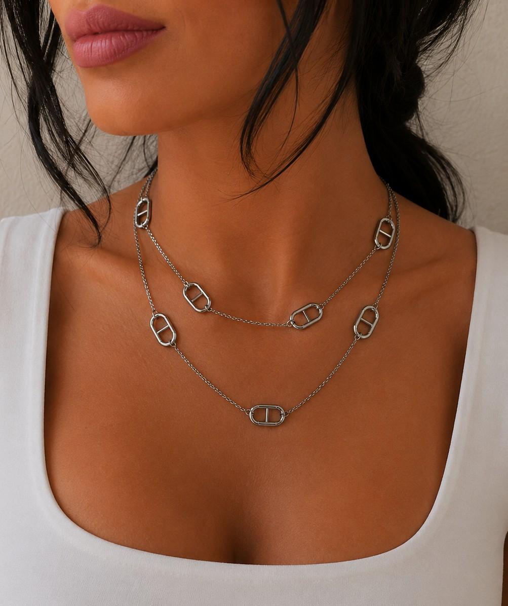collana a catena con maglie ovali "icon" COL-ICON ARGENTO ELEVI