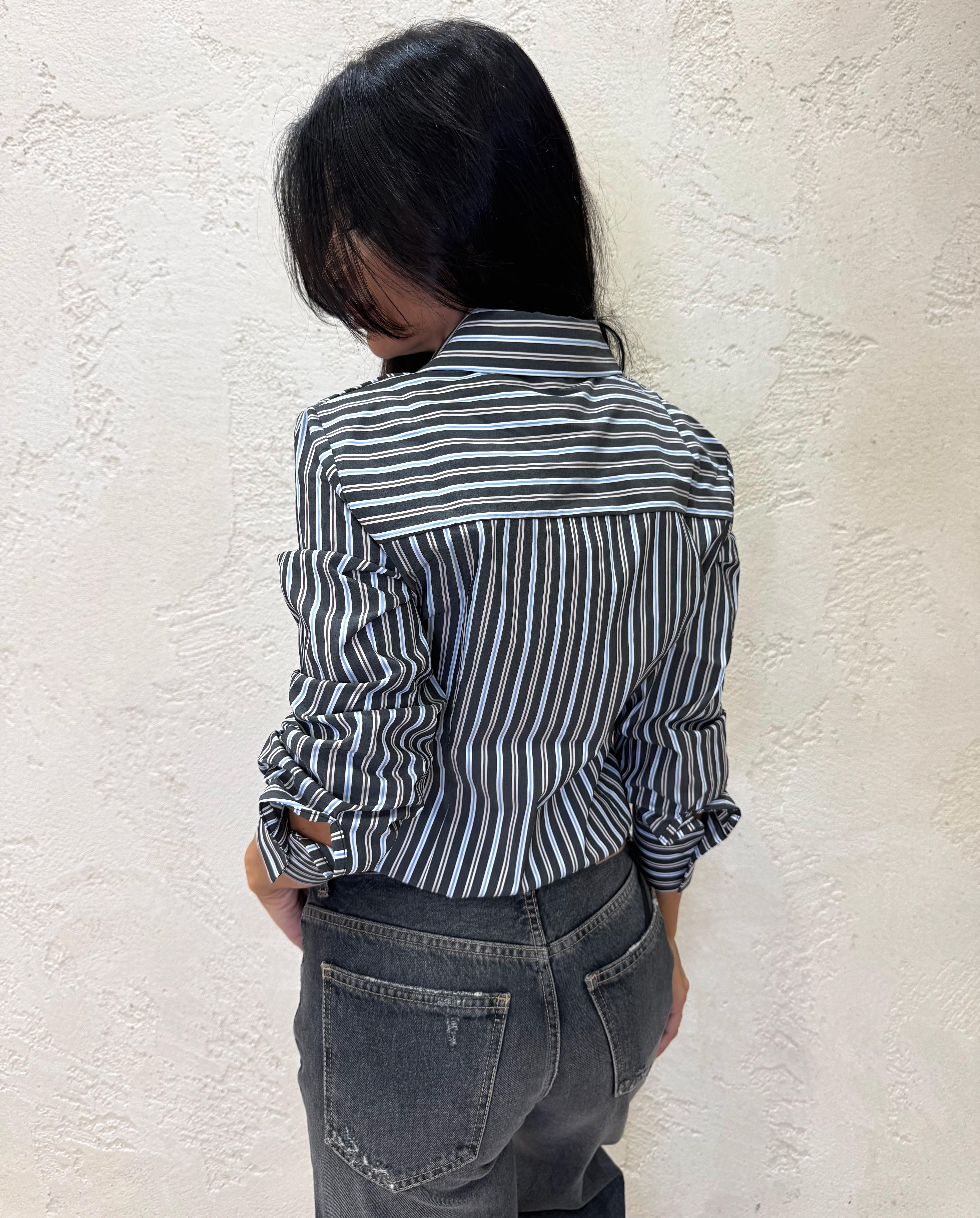 camicia gessata 74859 GRIGIO SUSY MIX