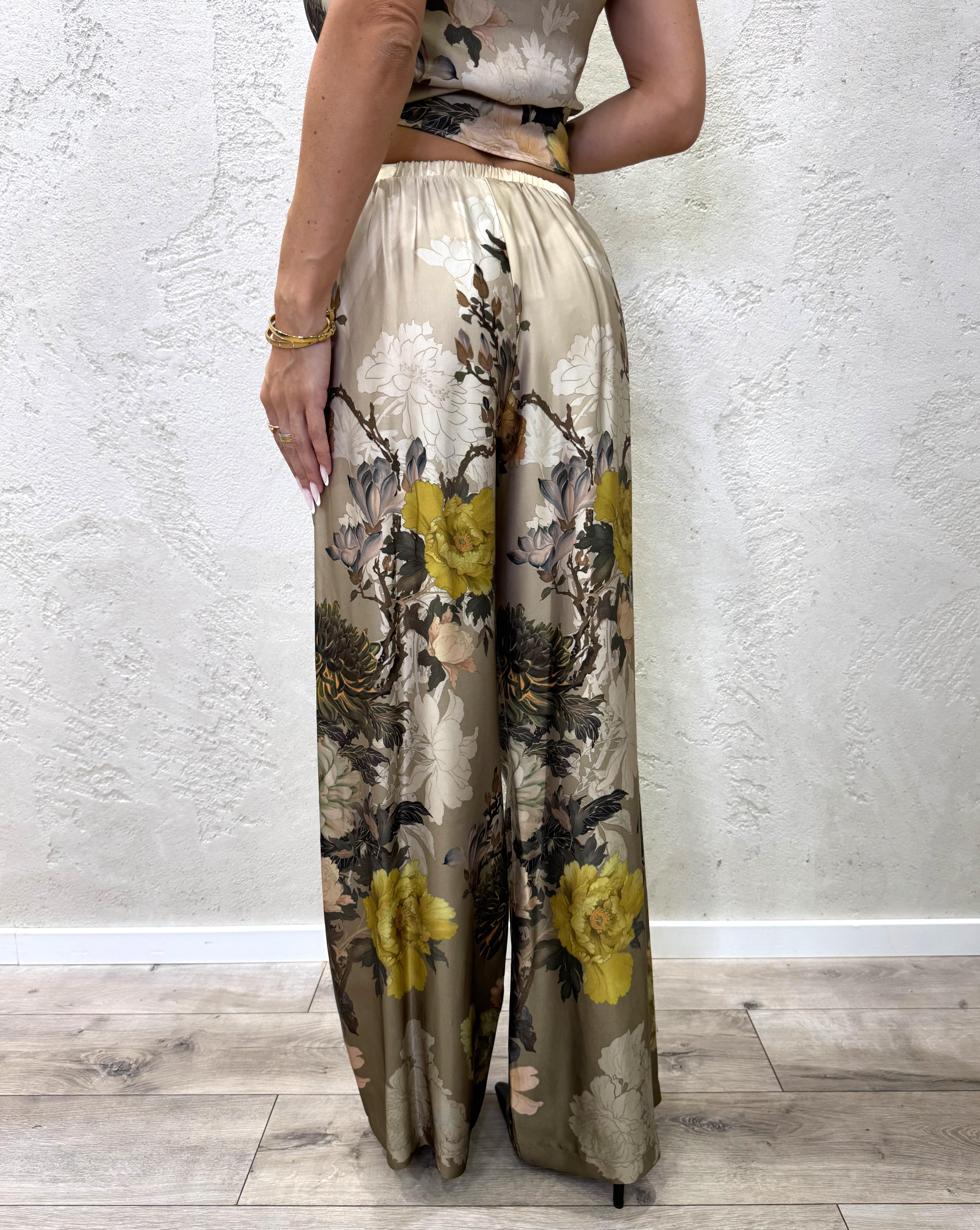 pantalone ampio satinato in fantasia P6B2KJF FANTASIA IMPERIAL