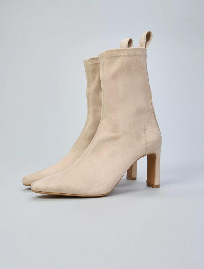 stivaletto a calzino elasticizzato con tacco AT2007 BEIGE OVYE'