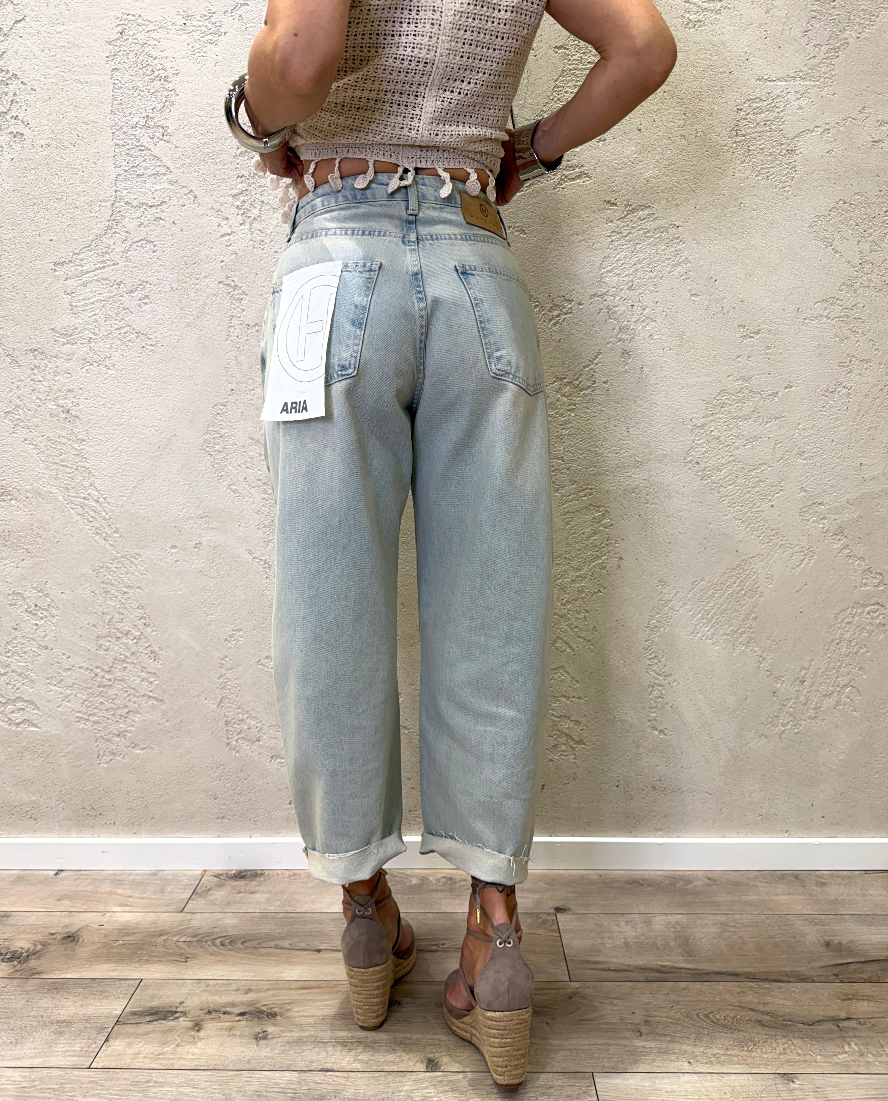 jeans modello aria in tela ferma baloon PGZ-Q343 DENIM CHIARO HAVEONE