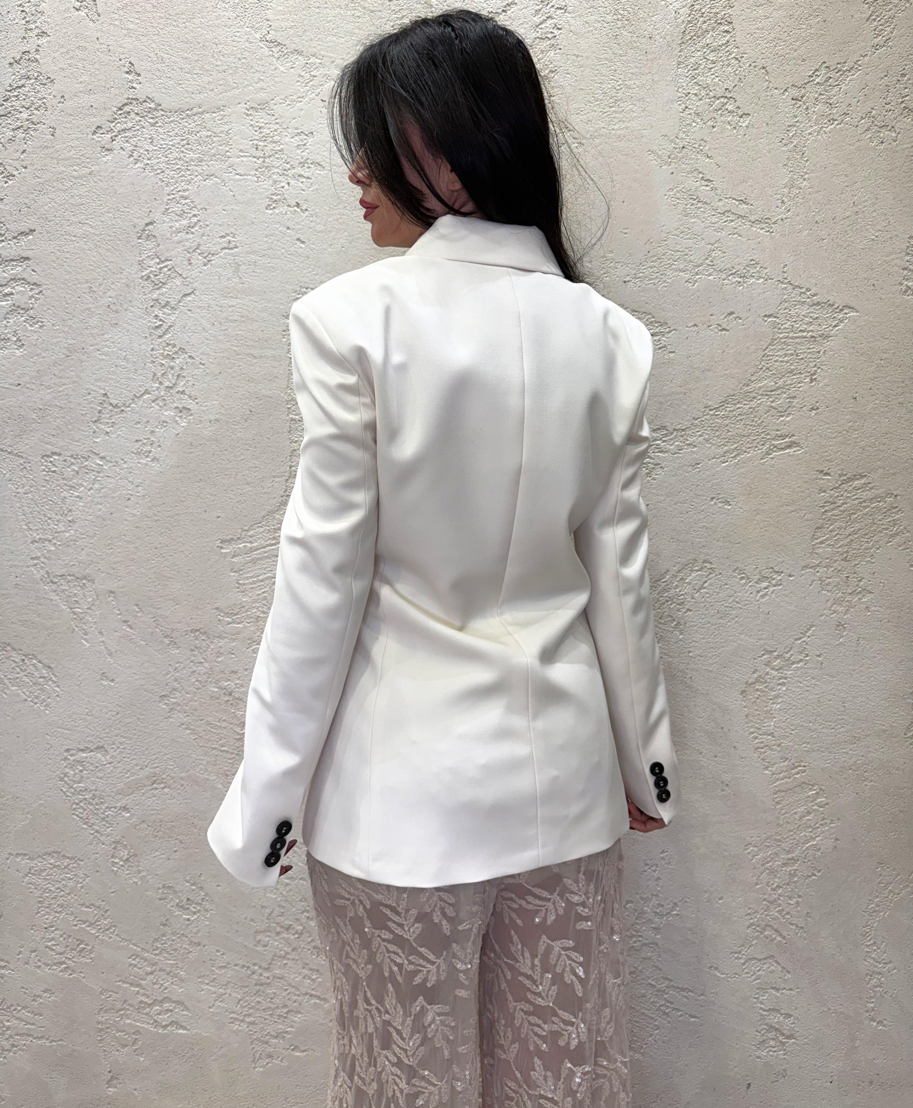 blazer doppio petto chiusura a clessidra TF2246 BURRO VICOLO