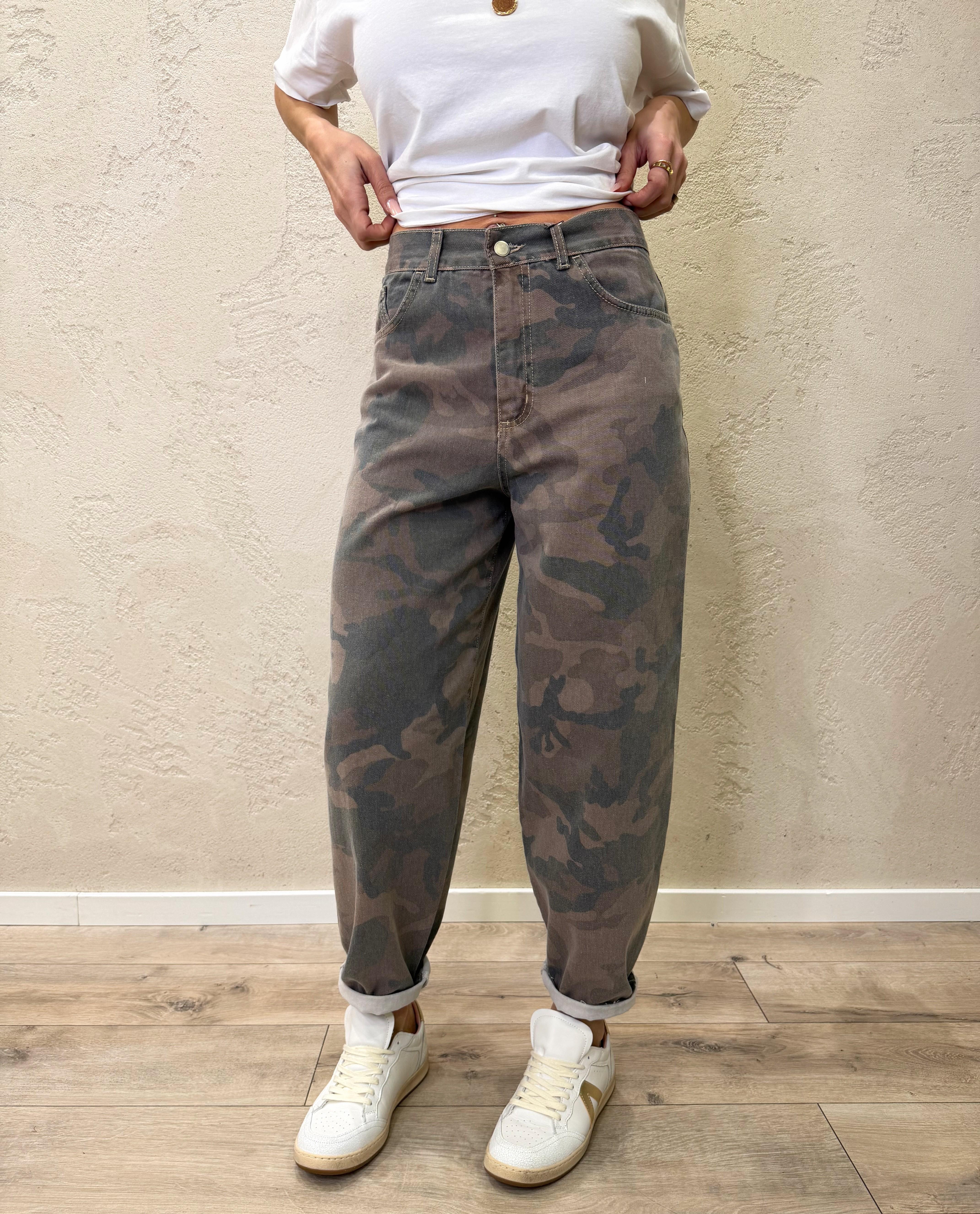 jeans modello balloon camouflage JSUSY92 CAMOUFLAGE SUSY MIX