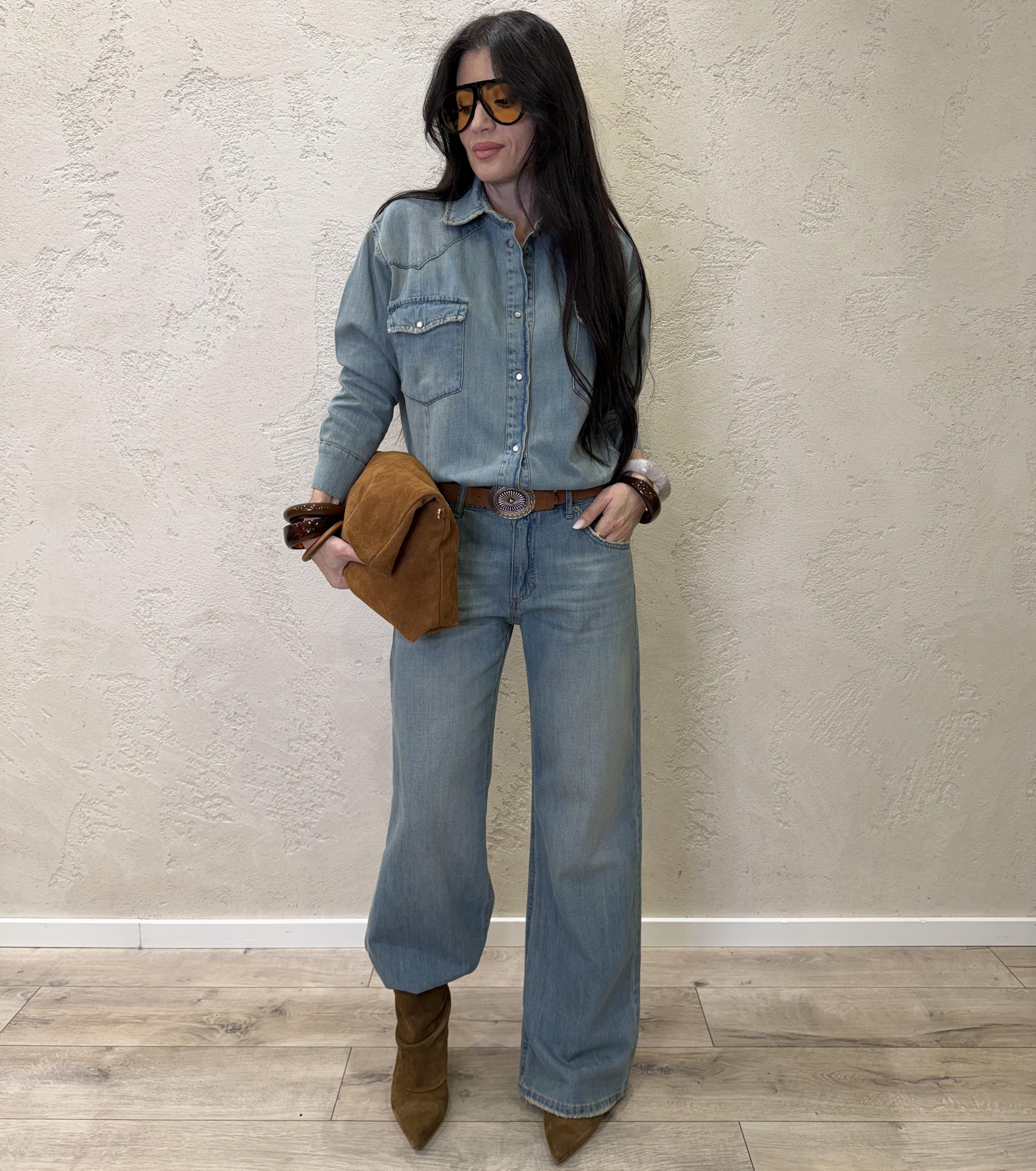 jeans modello melody a gamba dritta DAB5309 DENIM CHIARO VICOLO