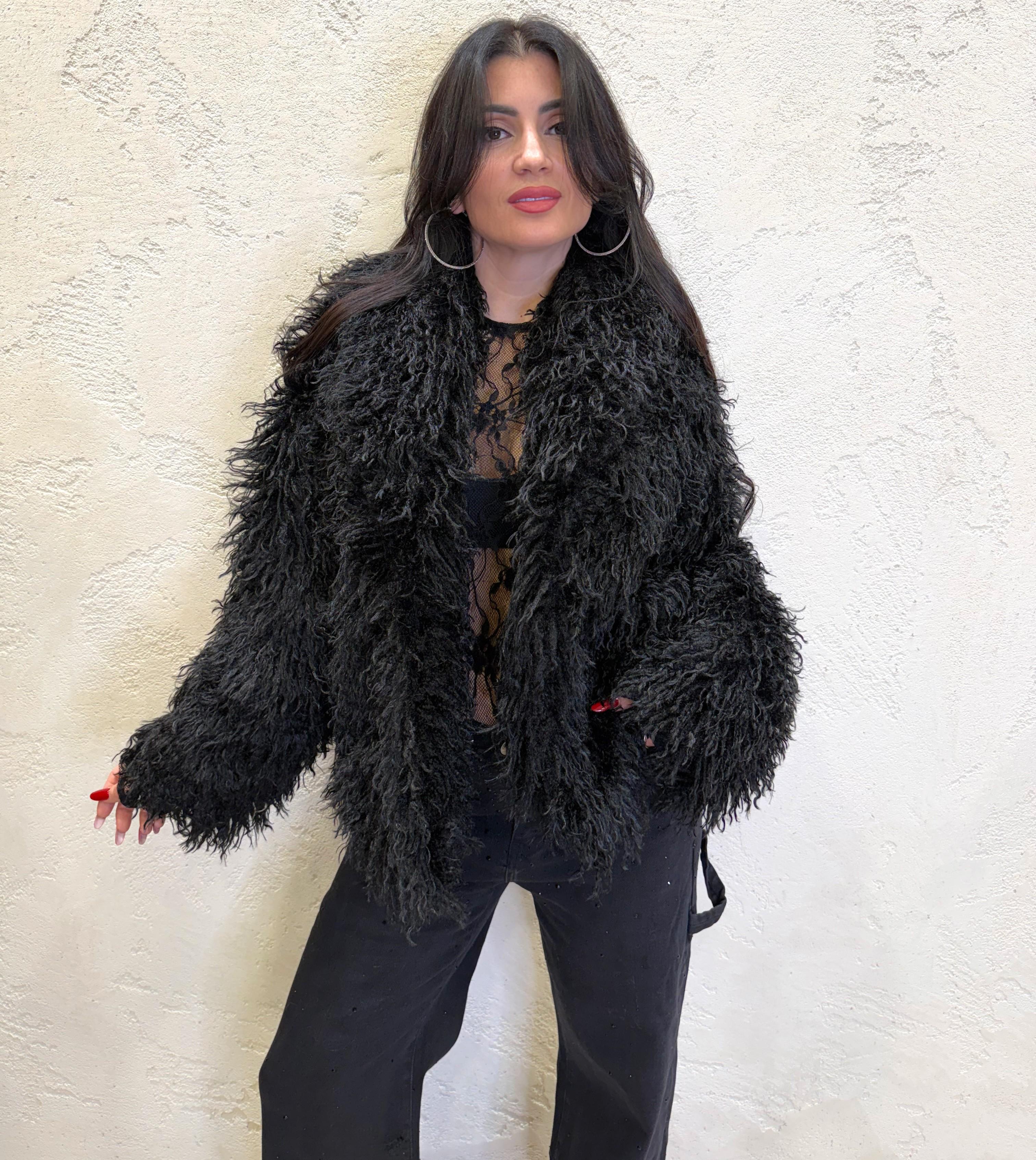 ecopelliccia mongolia 225230 NERO TENSIONE IN