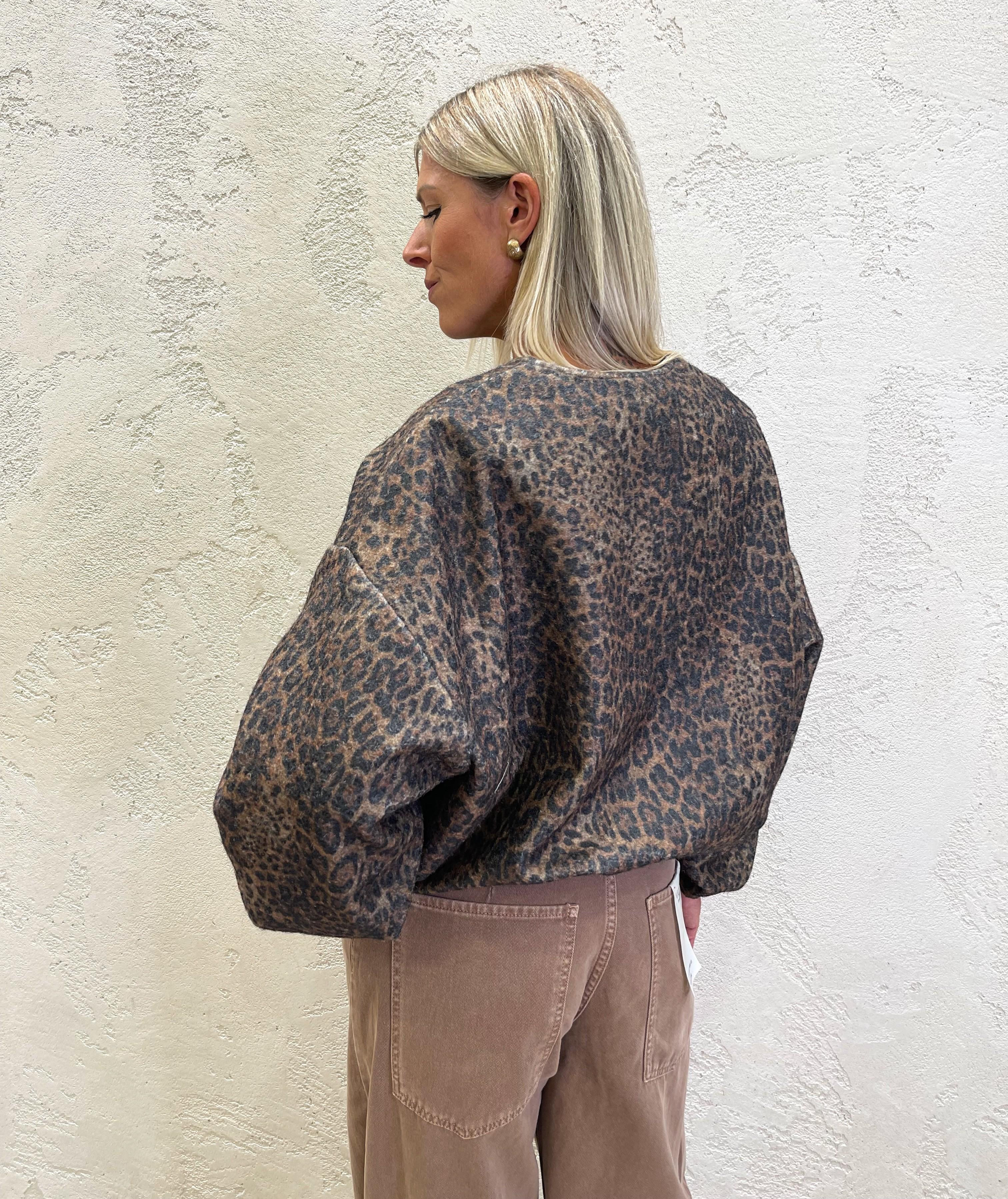 bomber in panno GB01494 MACULATO SUSY MIX