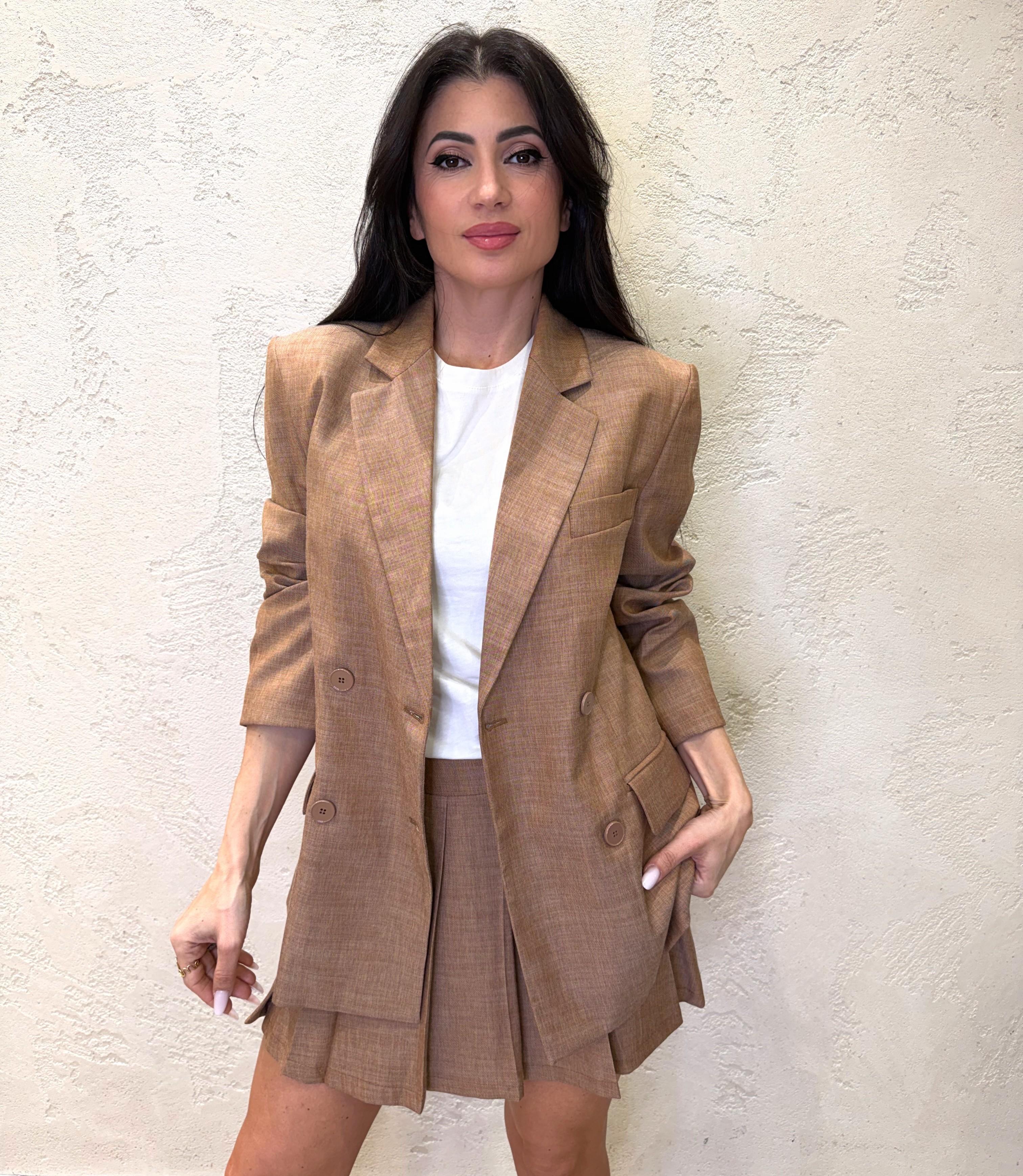 giacca oversize doppiopetto TAB1492 TABACCO VICOLO