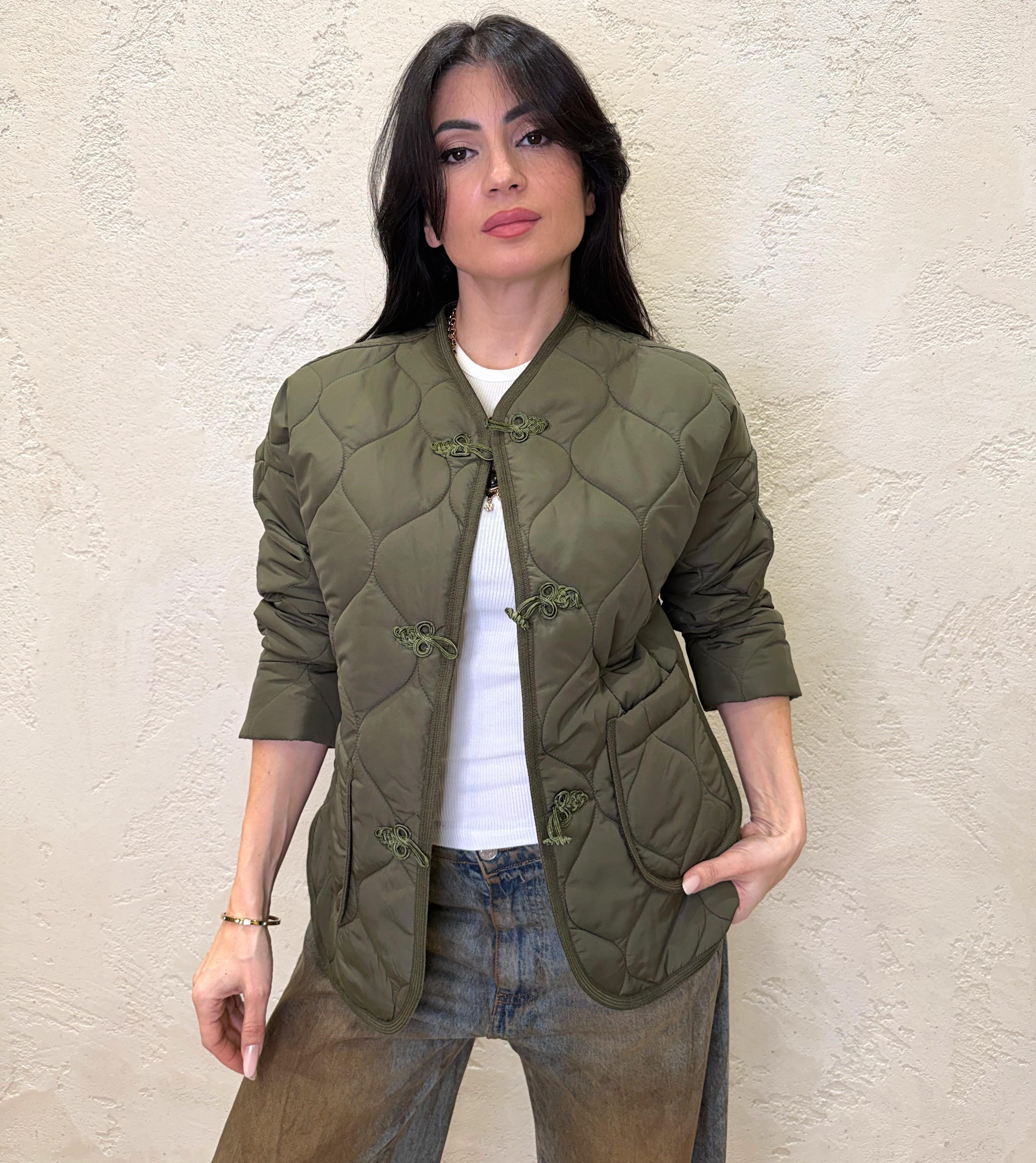 giacca trapuntata con chiusura ad alamari VAIB1L0 MILITARE DIXIE