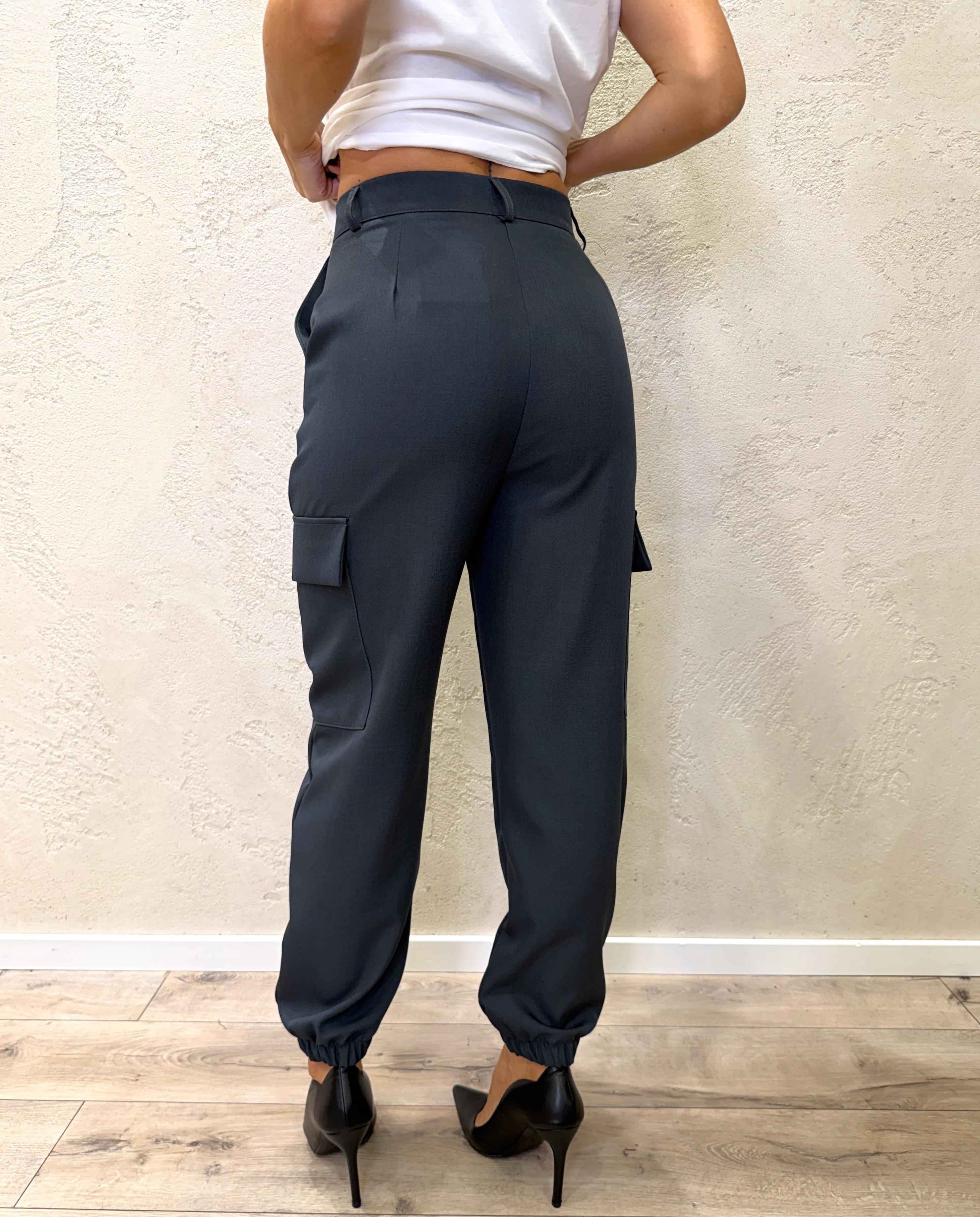 pantalone cargo con polsino TF1041 PIOMBO VICOLO